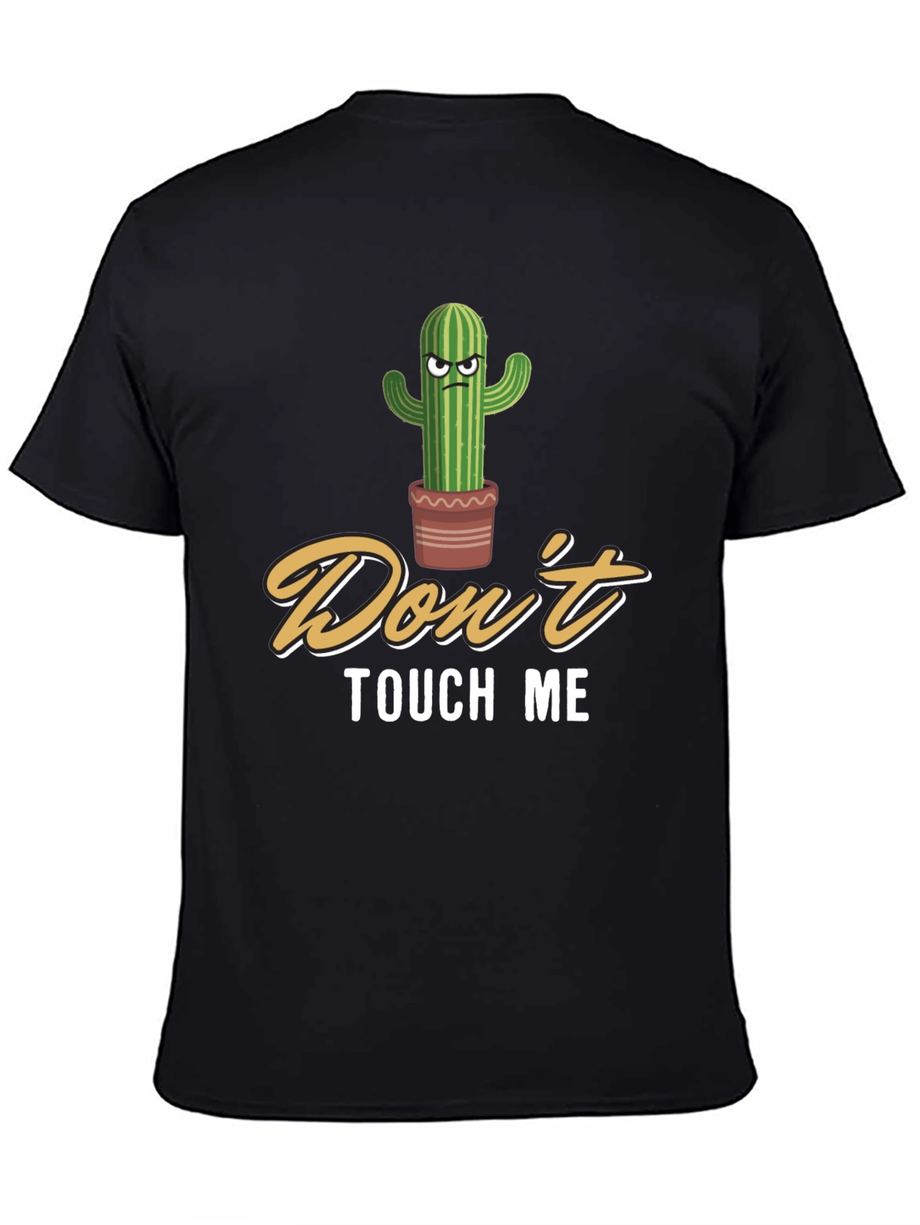 Black Don't Touch Me Cactus Graphic T-Shirt view 4