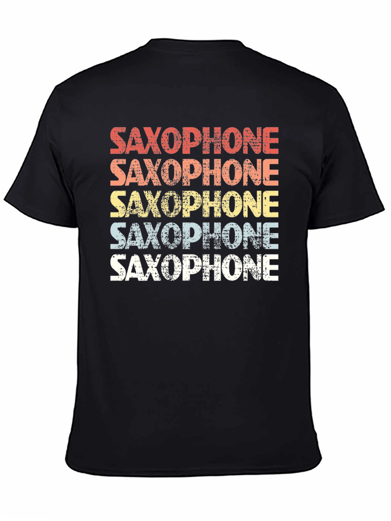 Black Retro Saxophone T-Shirt for Music Lovers view 4
