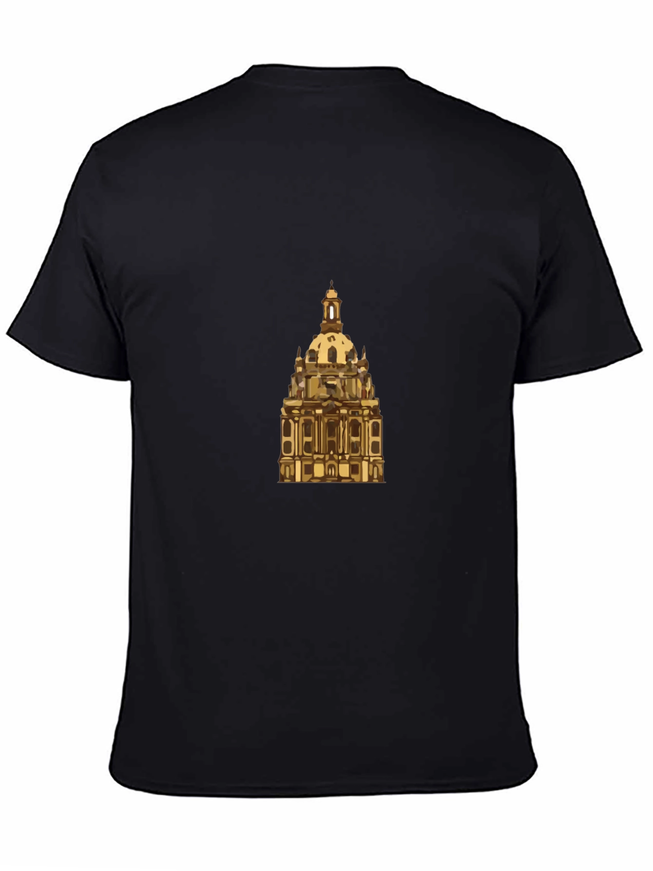 Black Dresden Frauenkirche Graphic Tee - Black Cotton Casual Shirt view 4