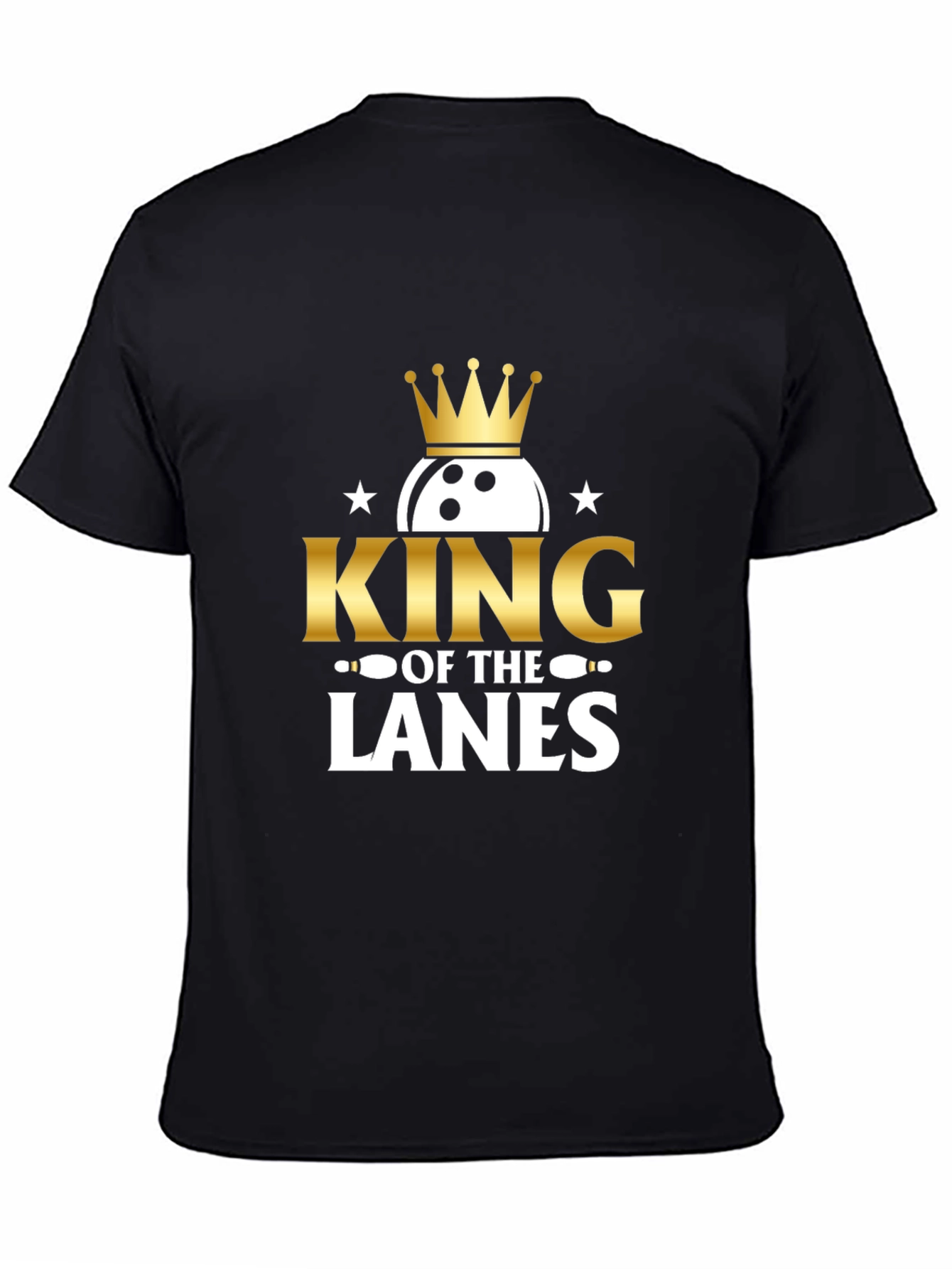Black King of the Lanes Bowling T-Shirt view 4