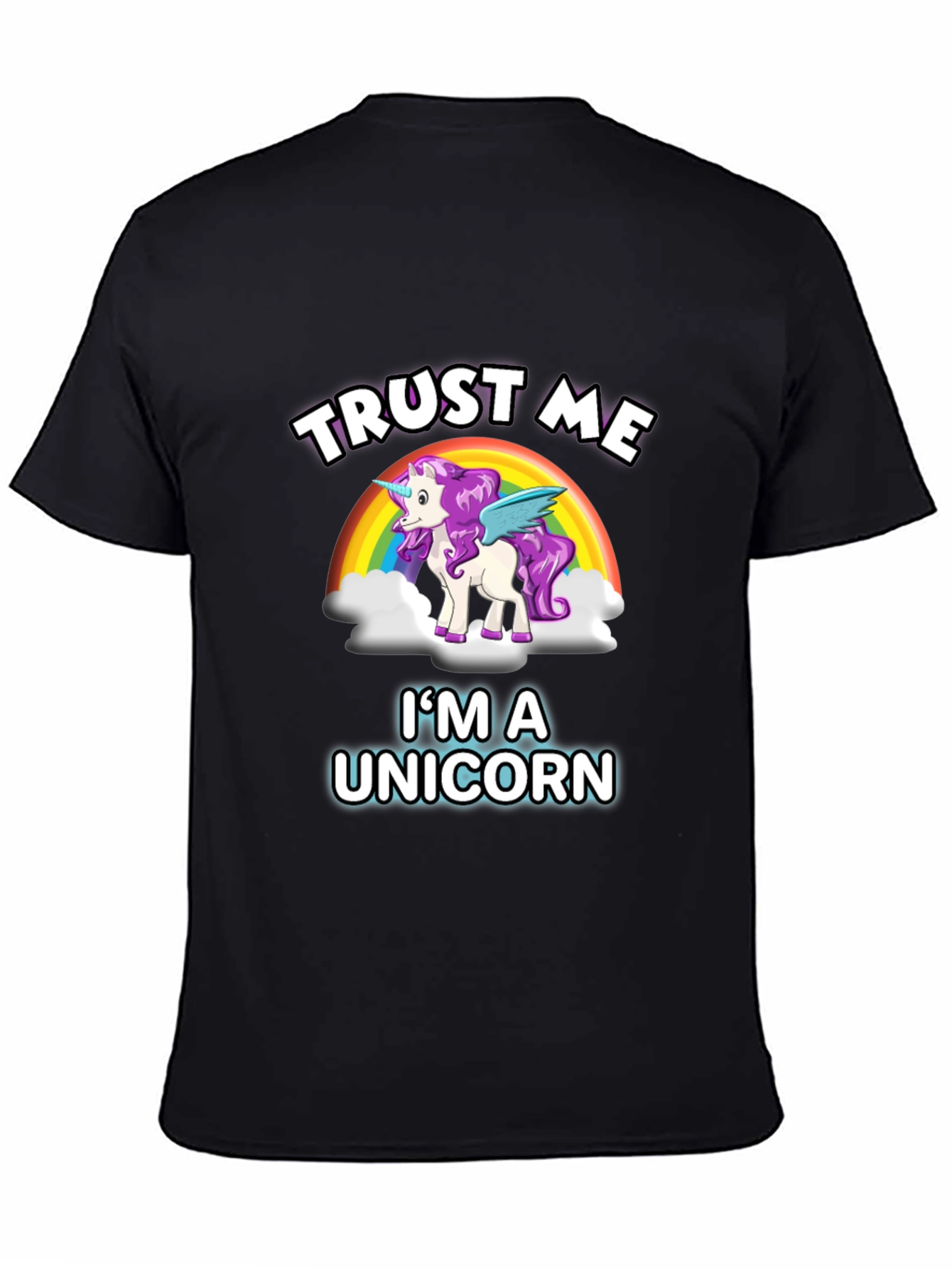 Black Trust Me I'm A Unicorn T-Shirt view 4
