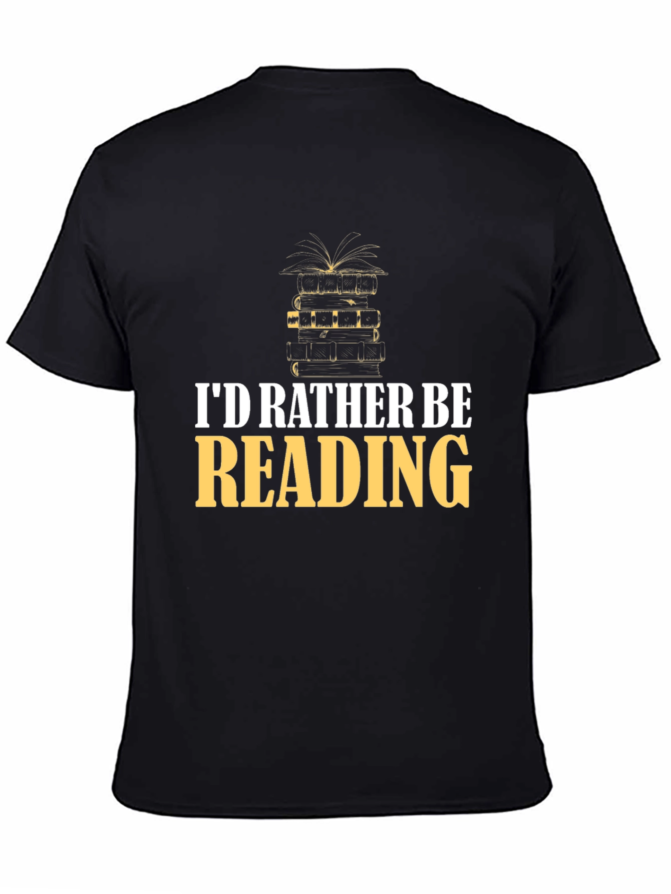 Black I'd Rather Be Reading T-Shirt view 4