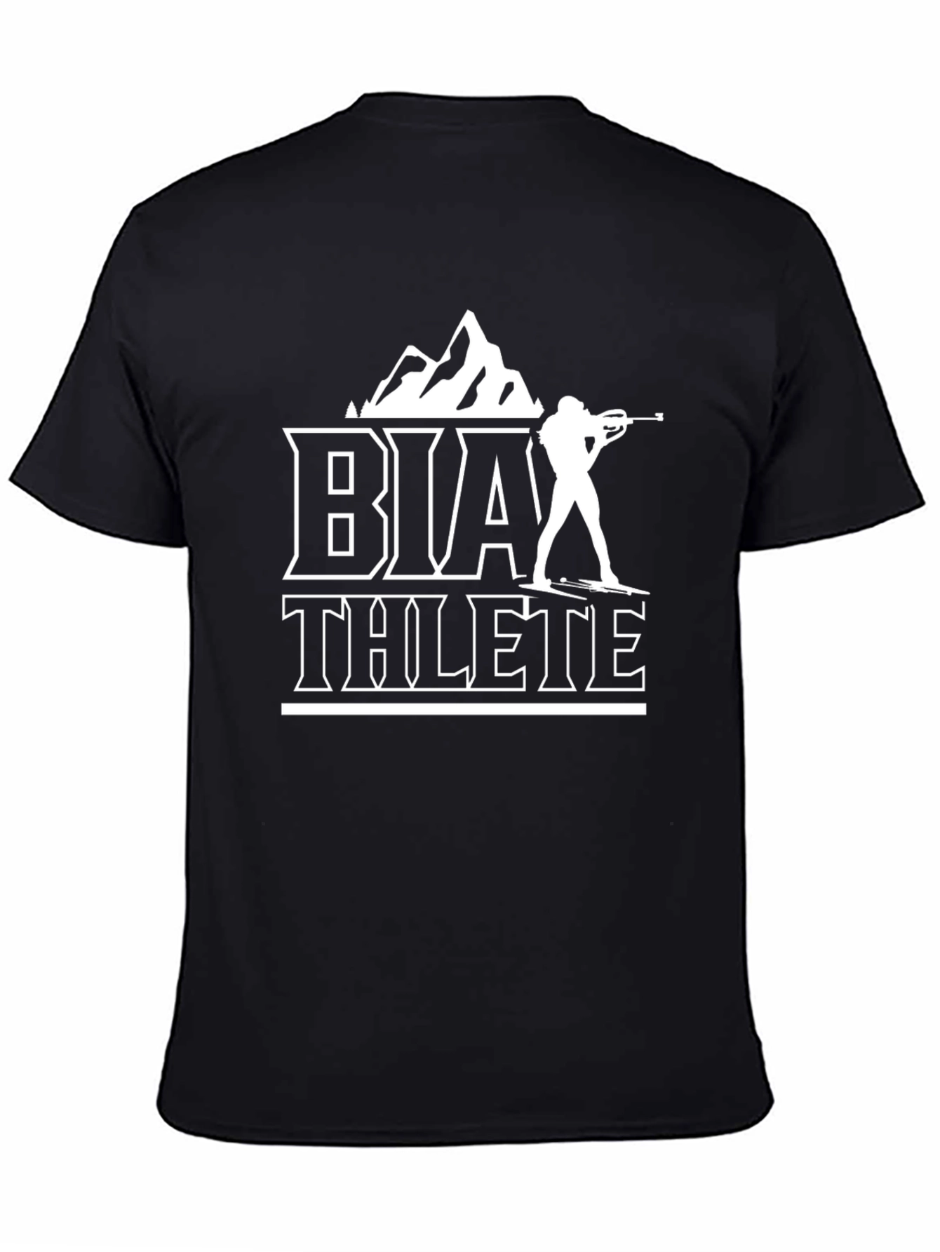 Black Biathlon Athlete T-Shirt - Mountain Skiing Sports Tee view 4