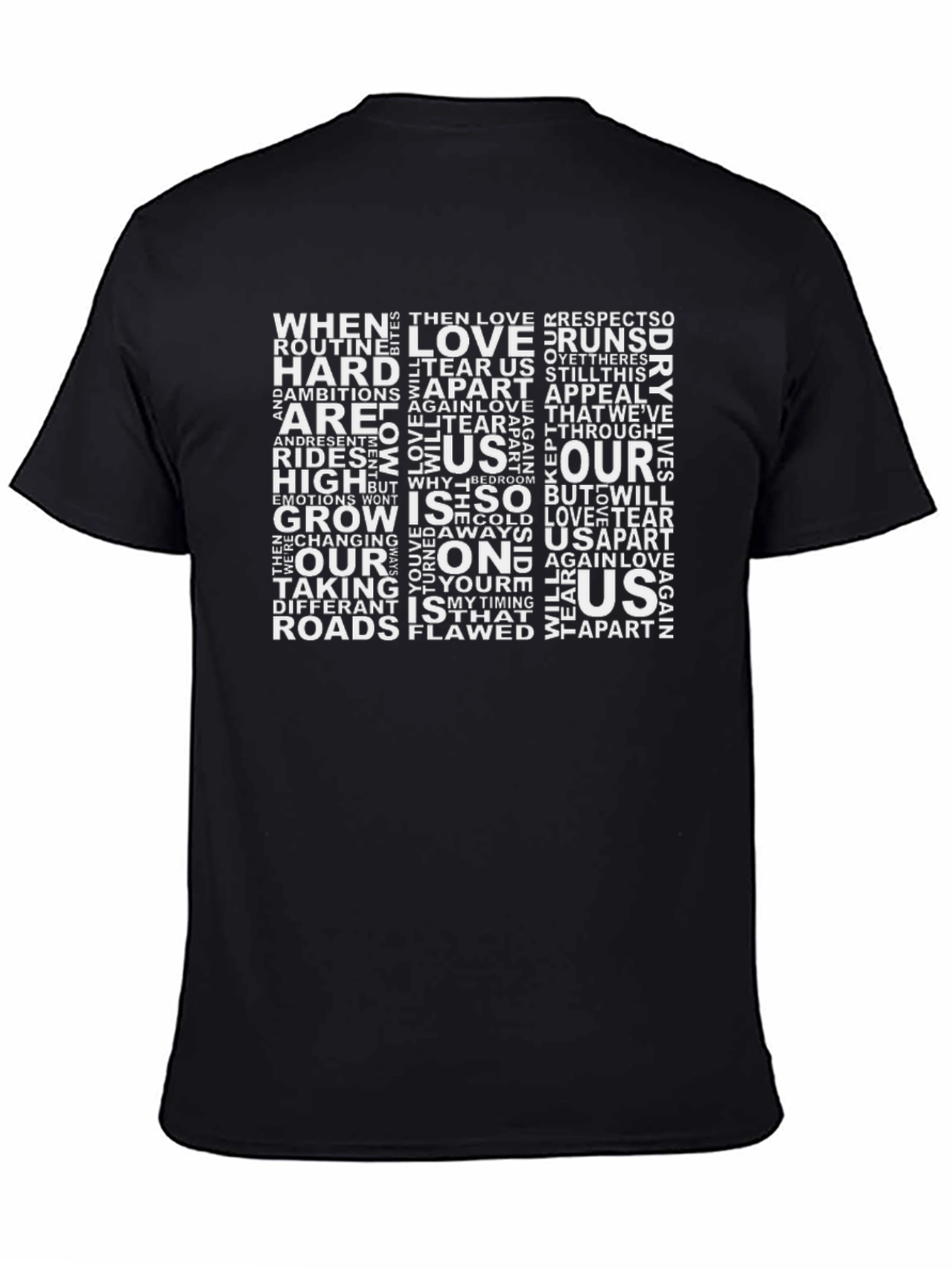 Black Word Art Graphic Tee - Black view 4