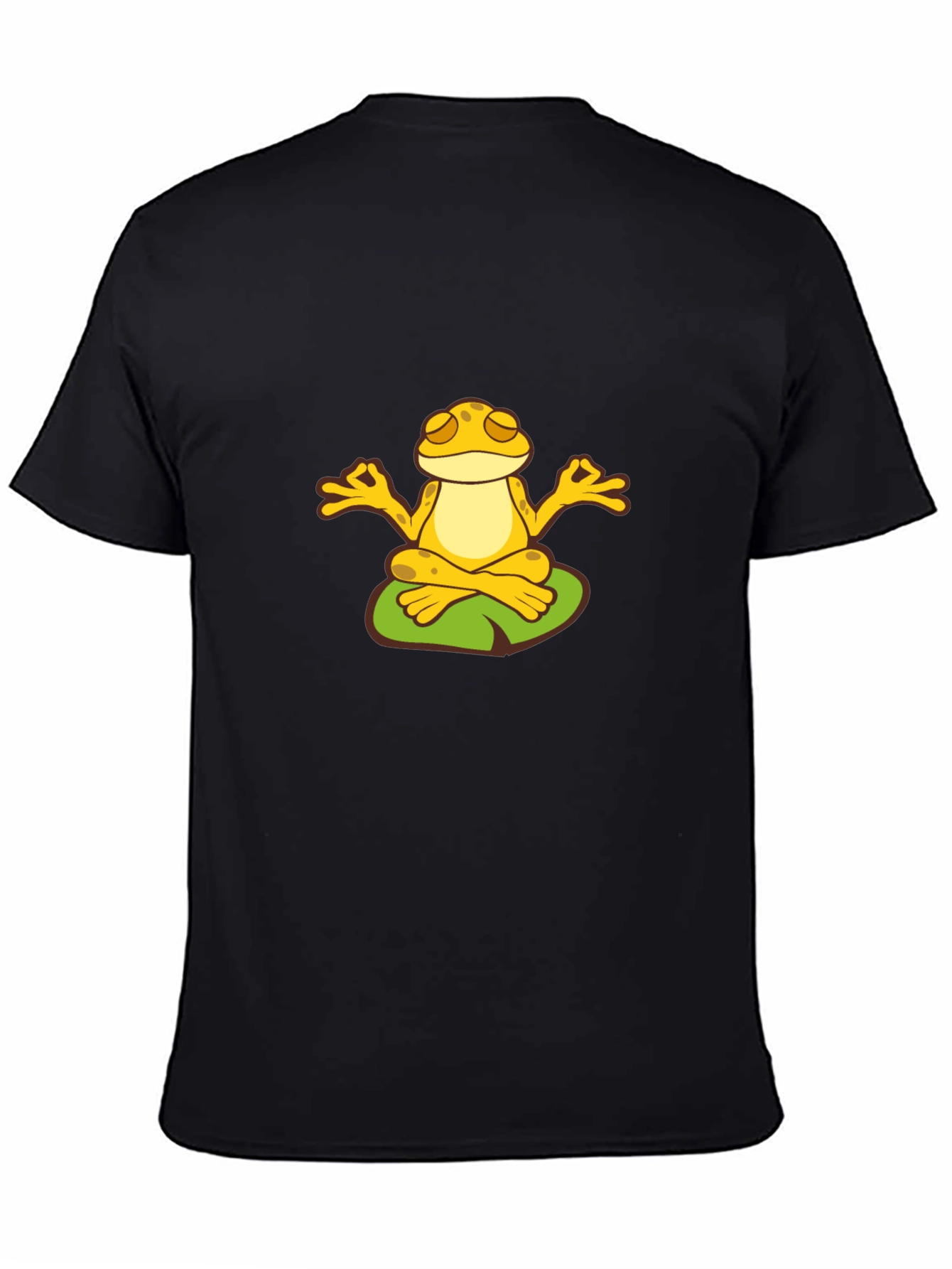 Black Zen Frog Meditating T-Shirt - Peaceful Yoga Tee view 4