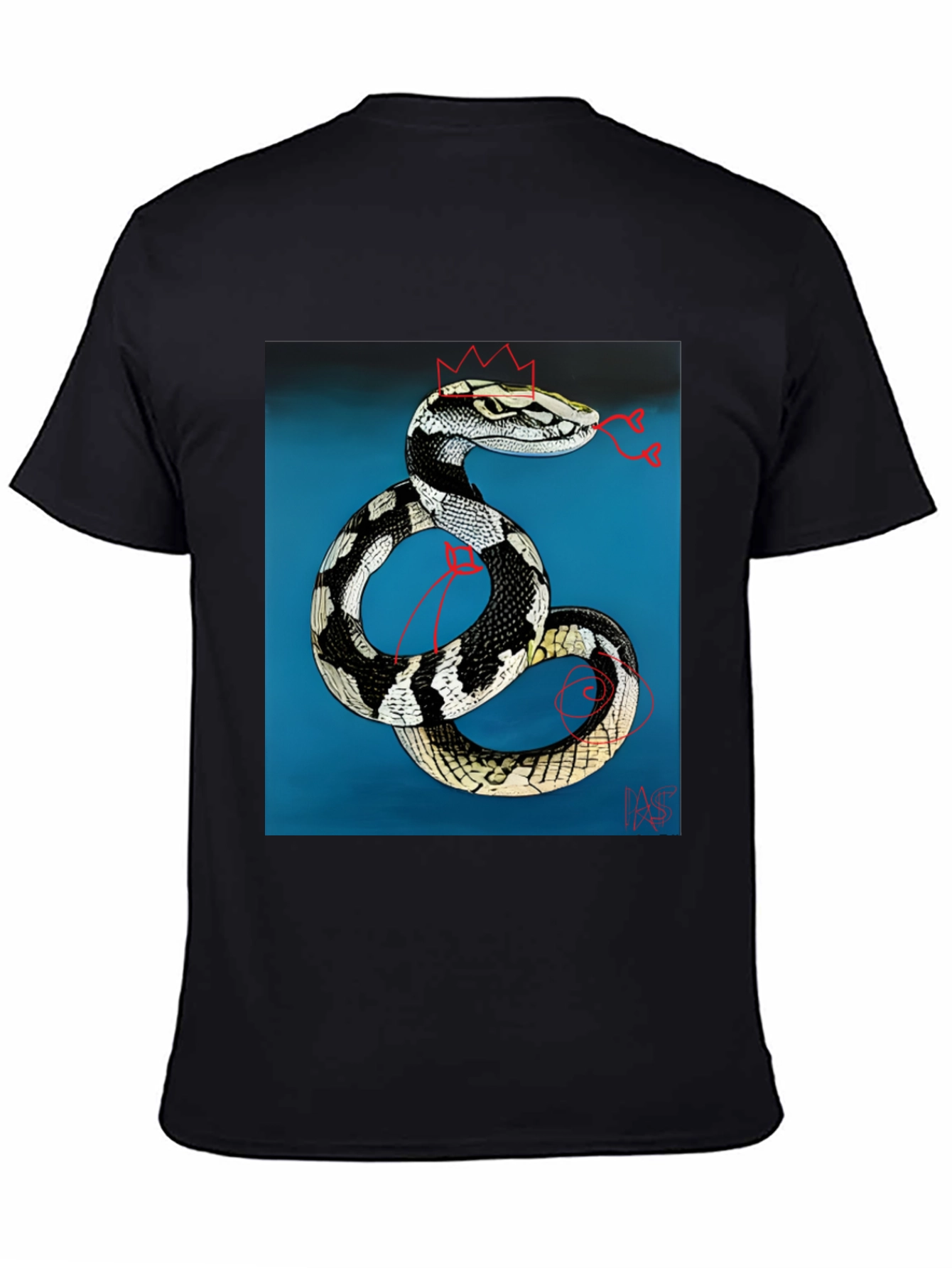 Black Snake King T-Shirt - Black Graphic Tee view 4
