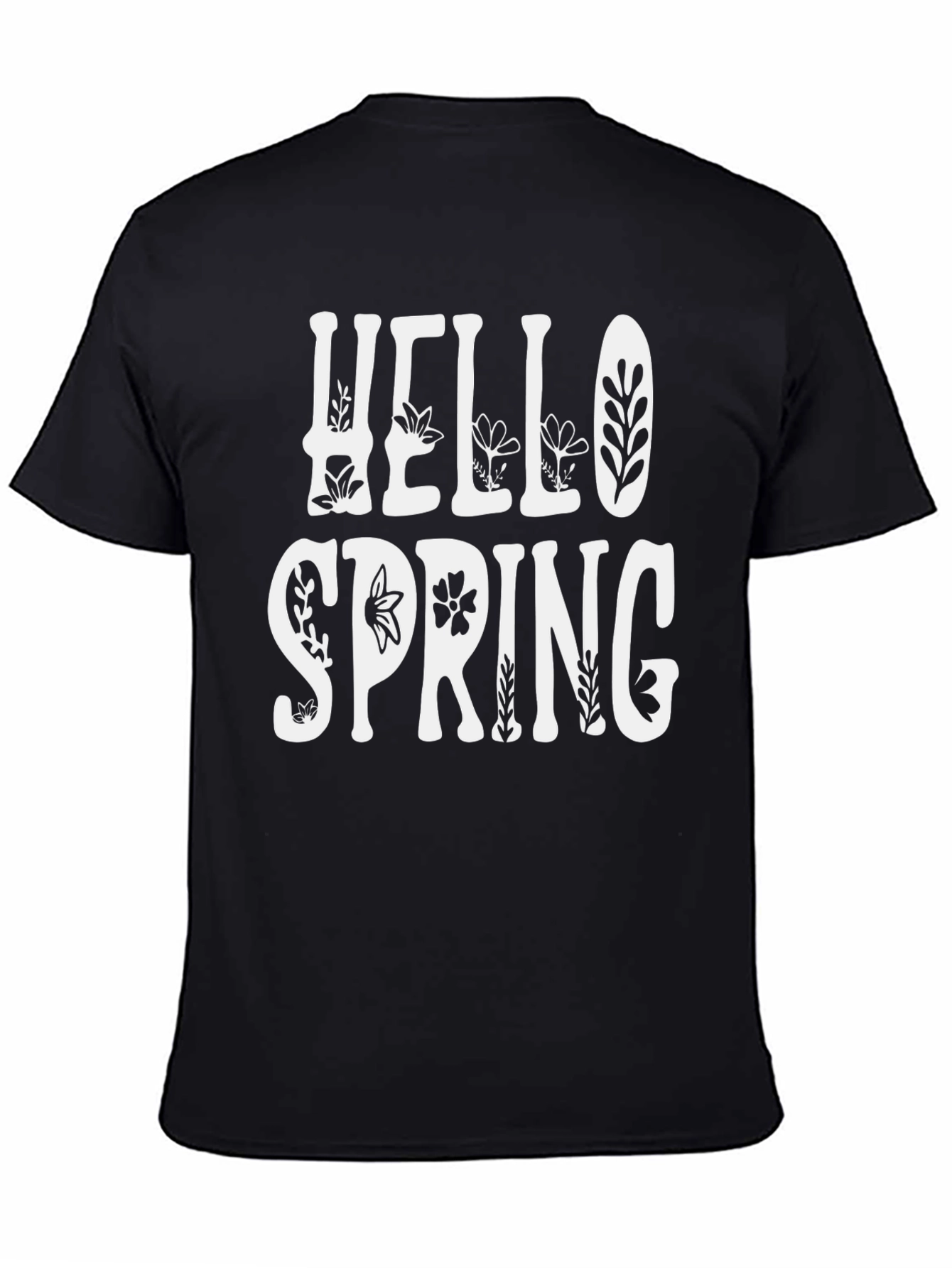 Black Hello Spring Black Graphic Tee view 4