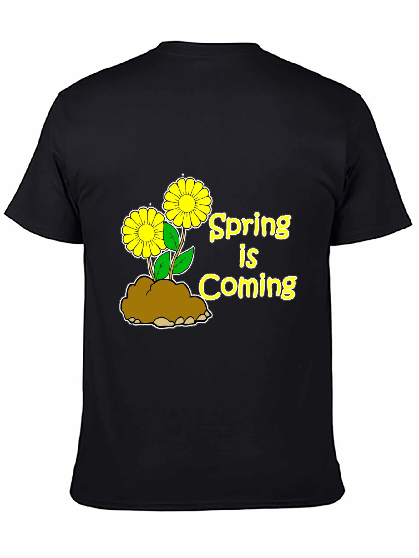Black Spring Is Coming Graphic Tee view 4