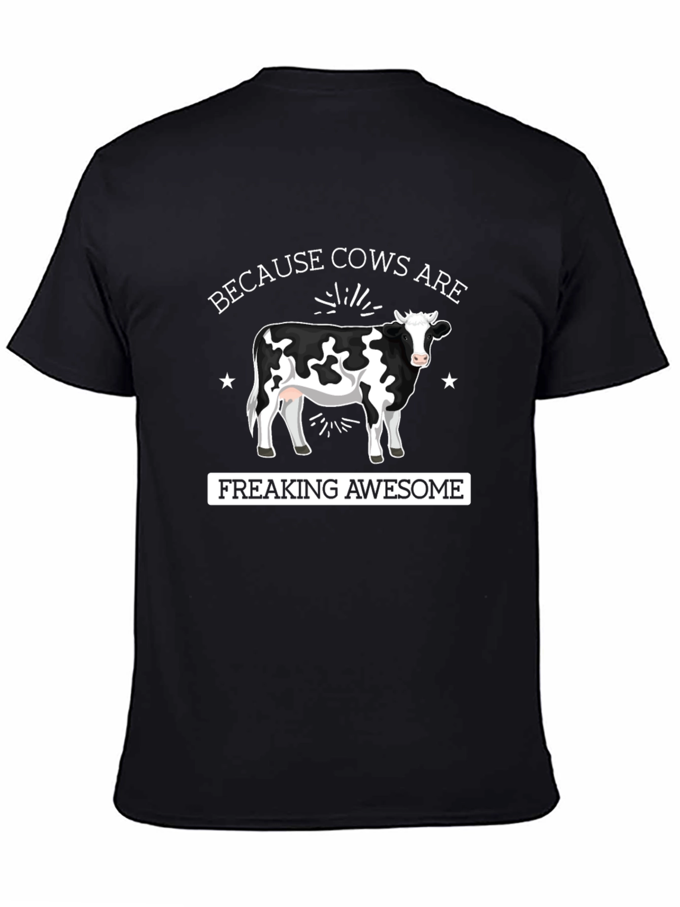 Black Cows are Awesome Graphic Tee - Black view 4