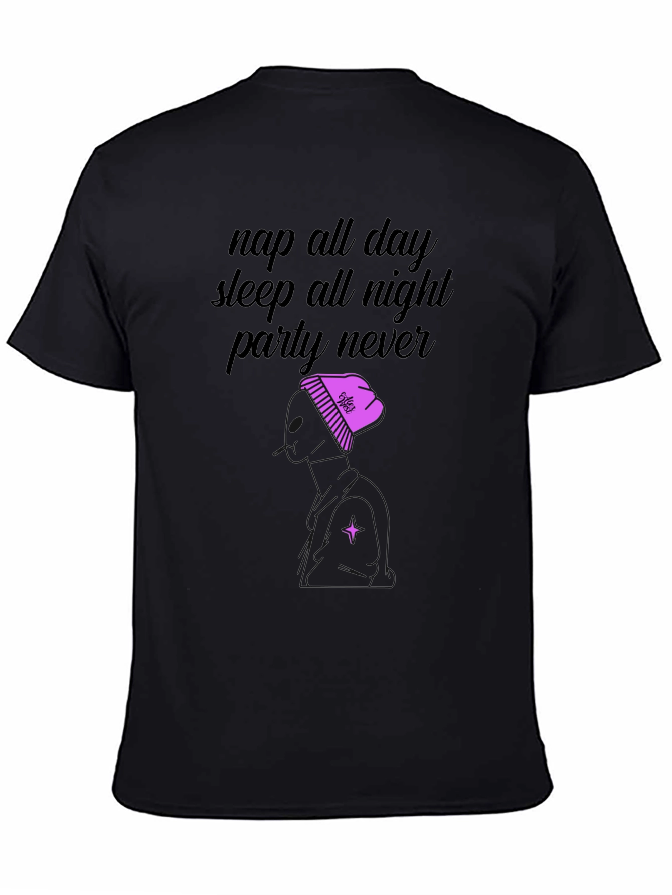 Black Nap All Day Graphic T-Shirt view 4
