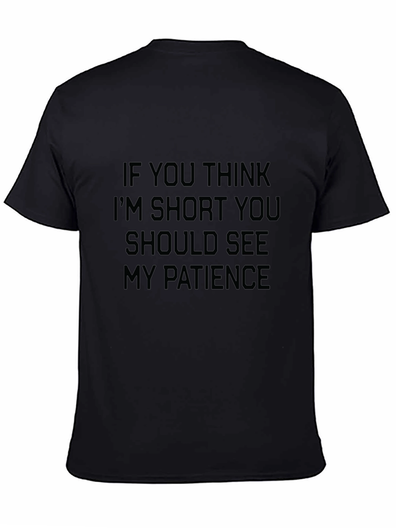 Black Humorous Patience Graphic Tee - Soft Cotton Blend view 4