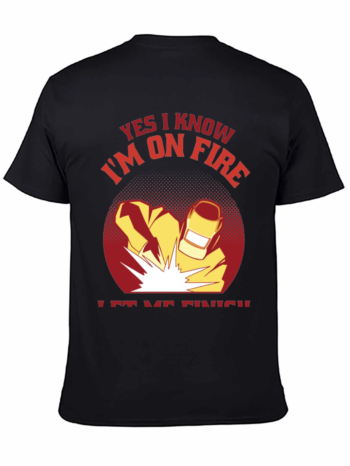 Black Welder On Fire Black T-Shirt view 4