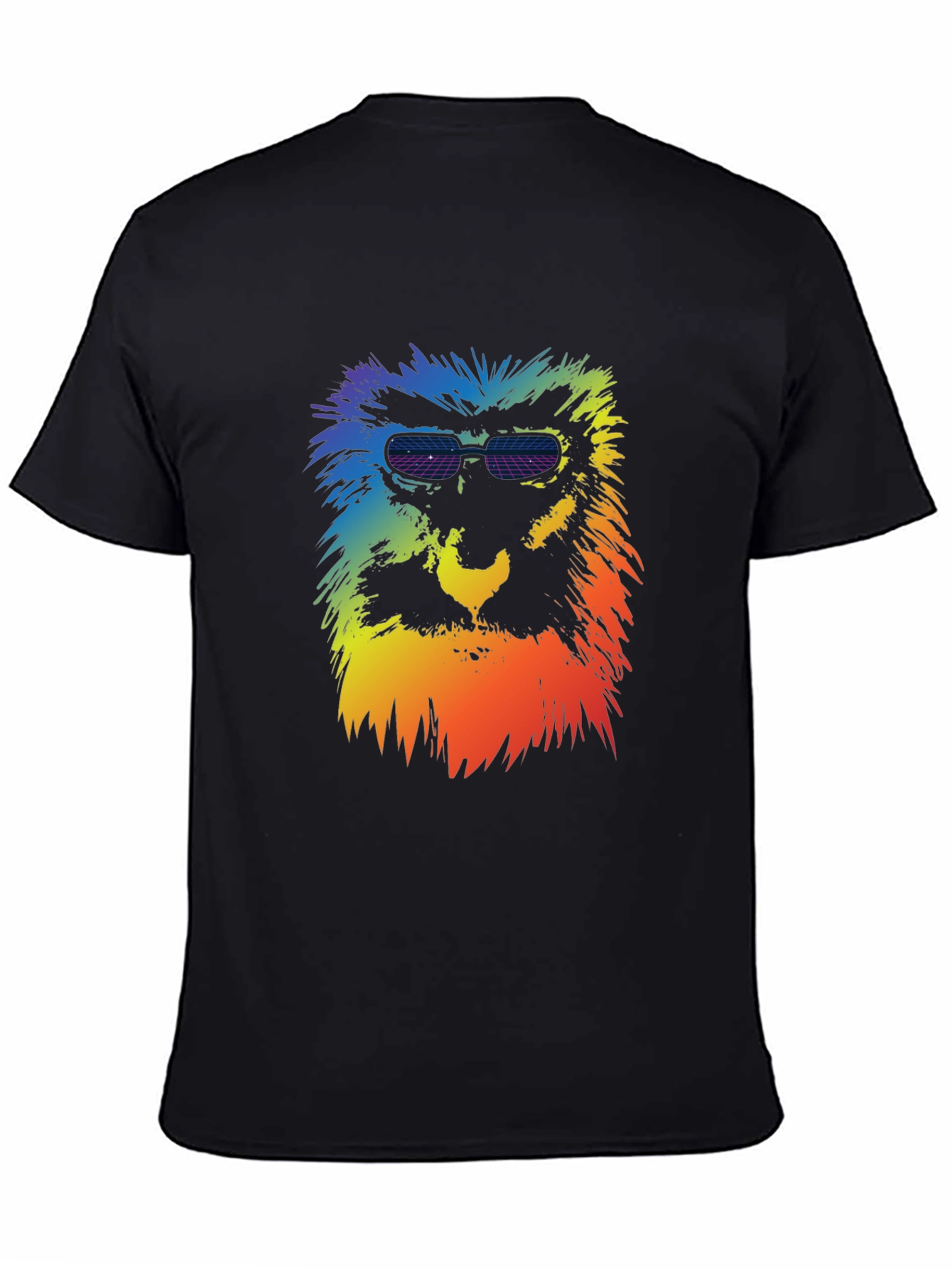 Black Retro Rainbow Ape Graphic Tee view 4