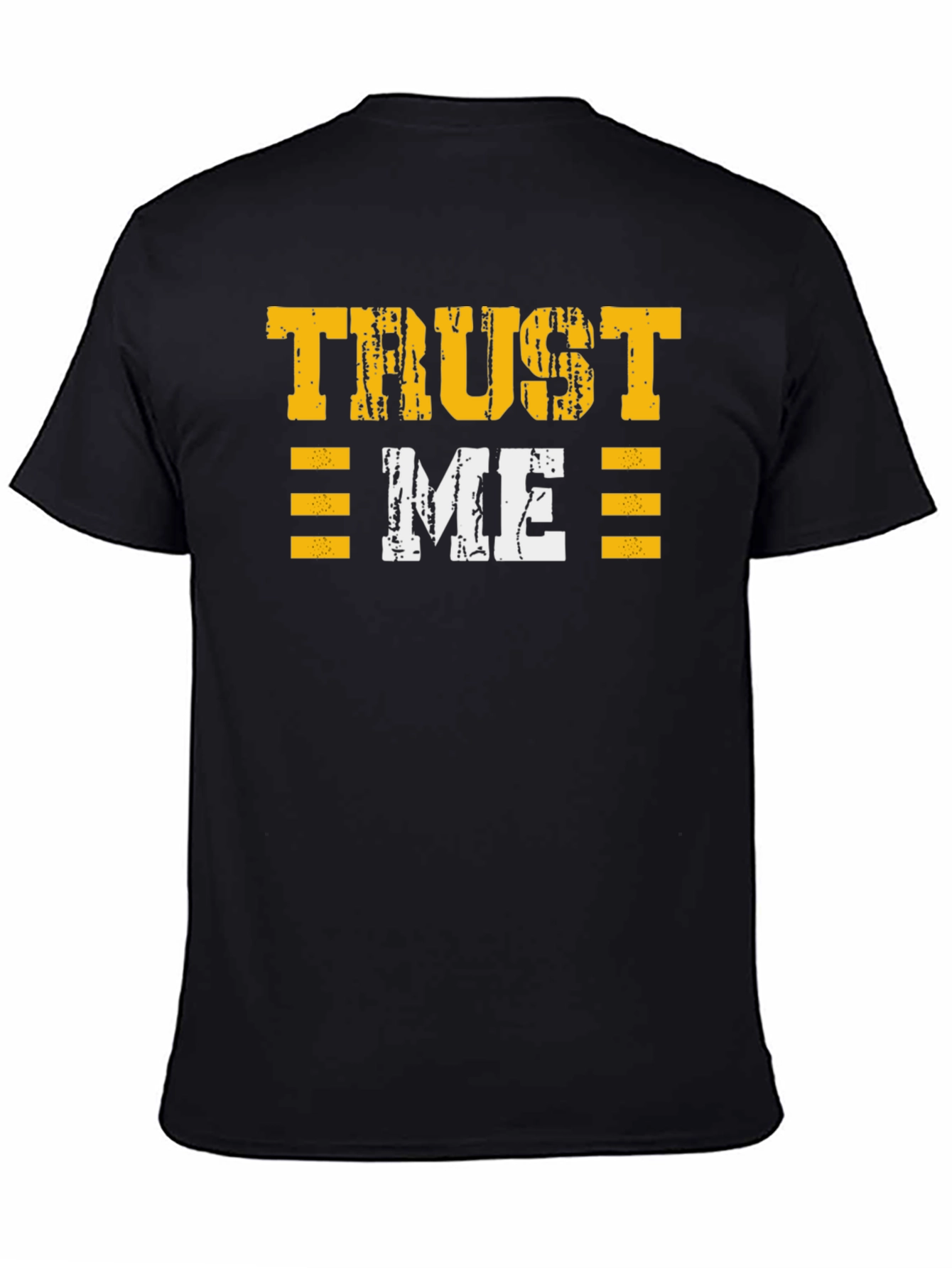 Black Trust Me Graphic Tee - Distressed Print Black T-Shirt view 4