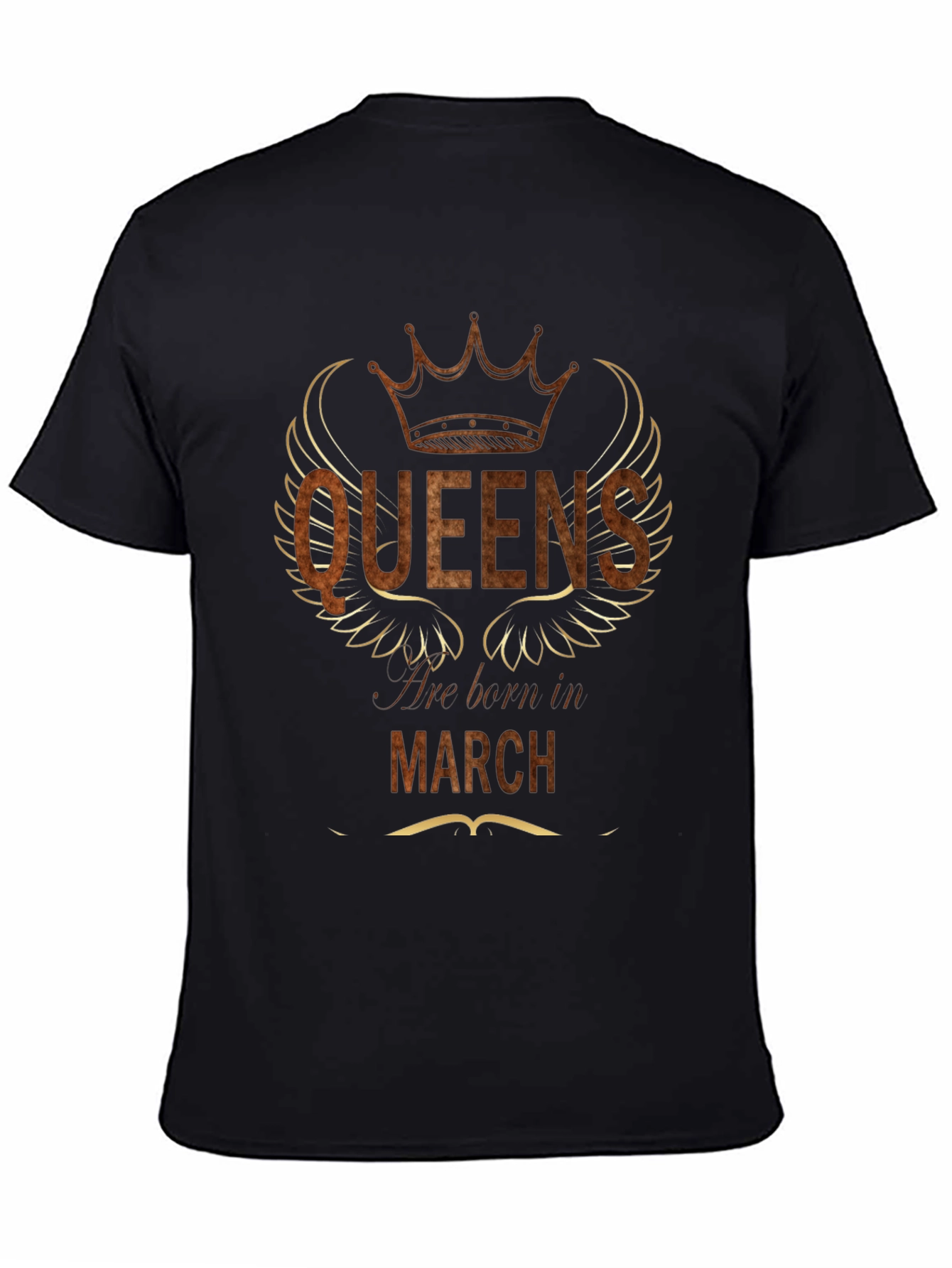 Black Queens Born in March Black Graphic Tee view 4