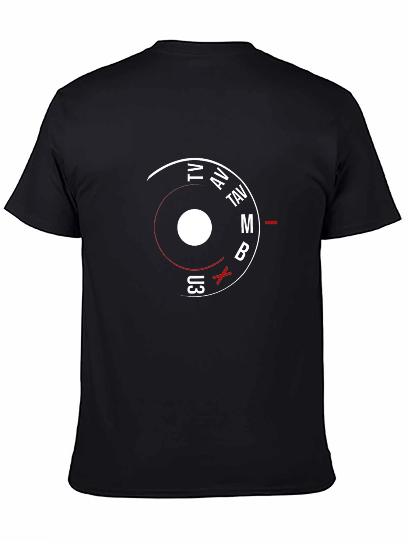 Black Camera Mode Dial Graphic Tee - Photographer Shirt view 4