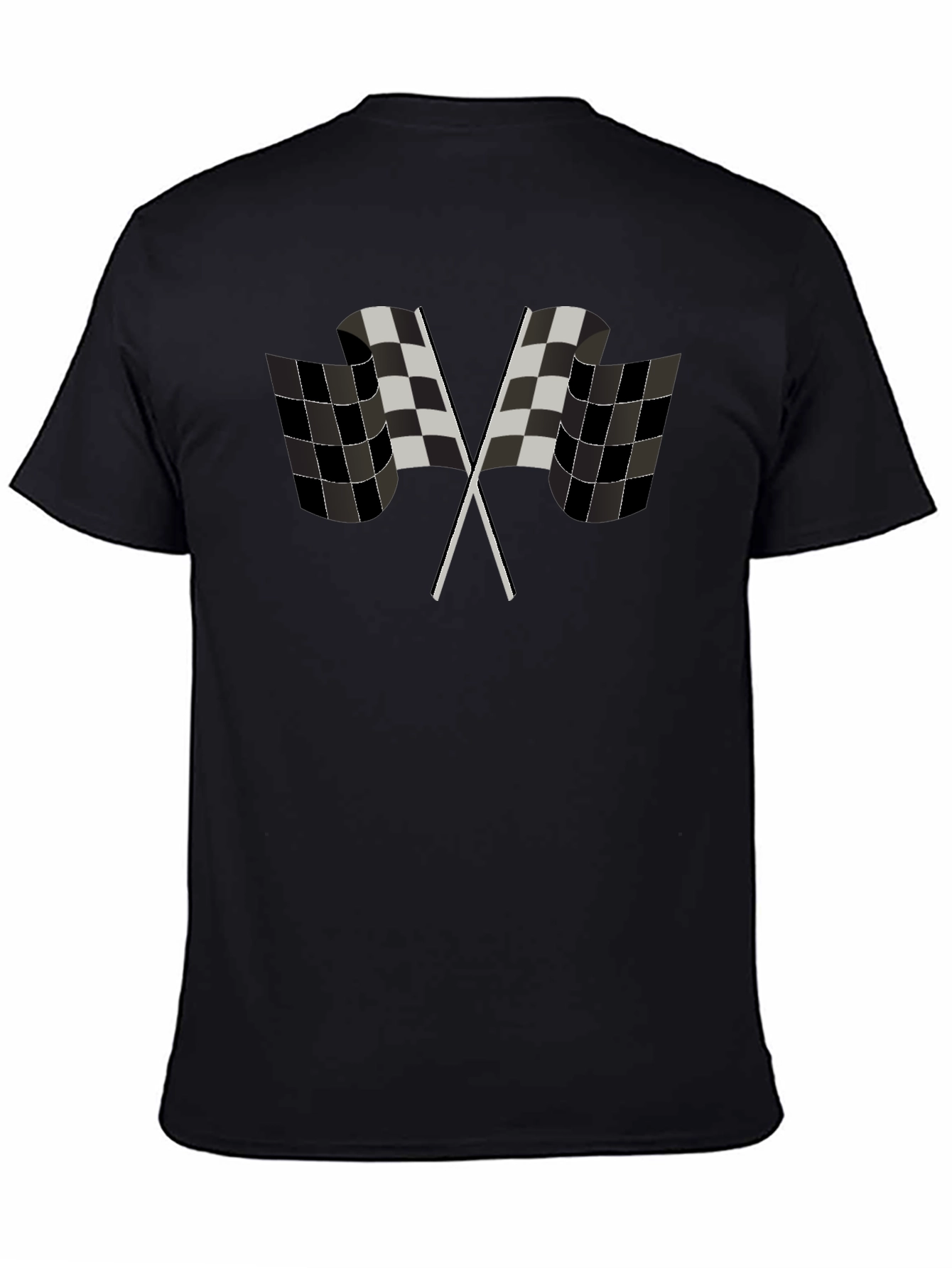 Black Checkered Flag Graphic Tee - Racing Fan Apparel view 4