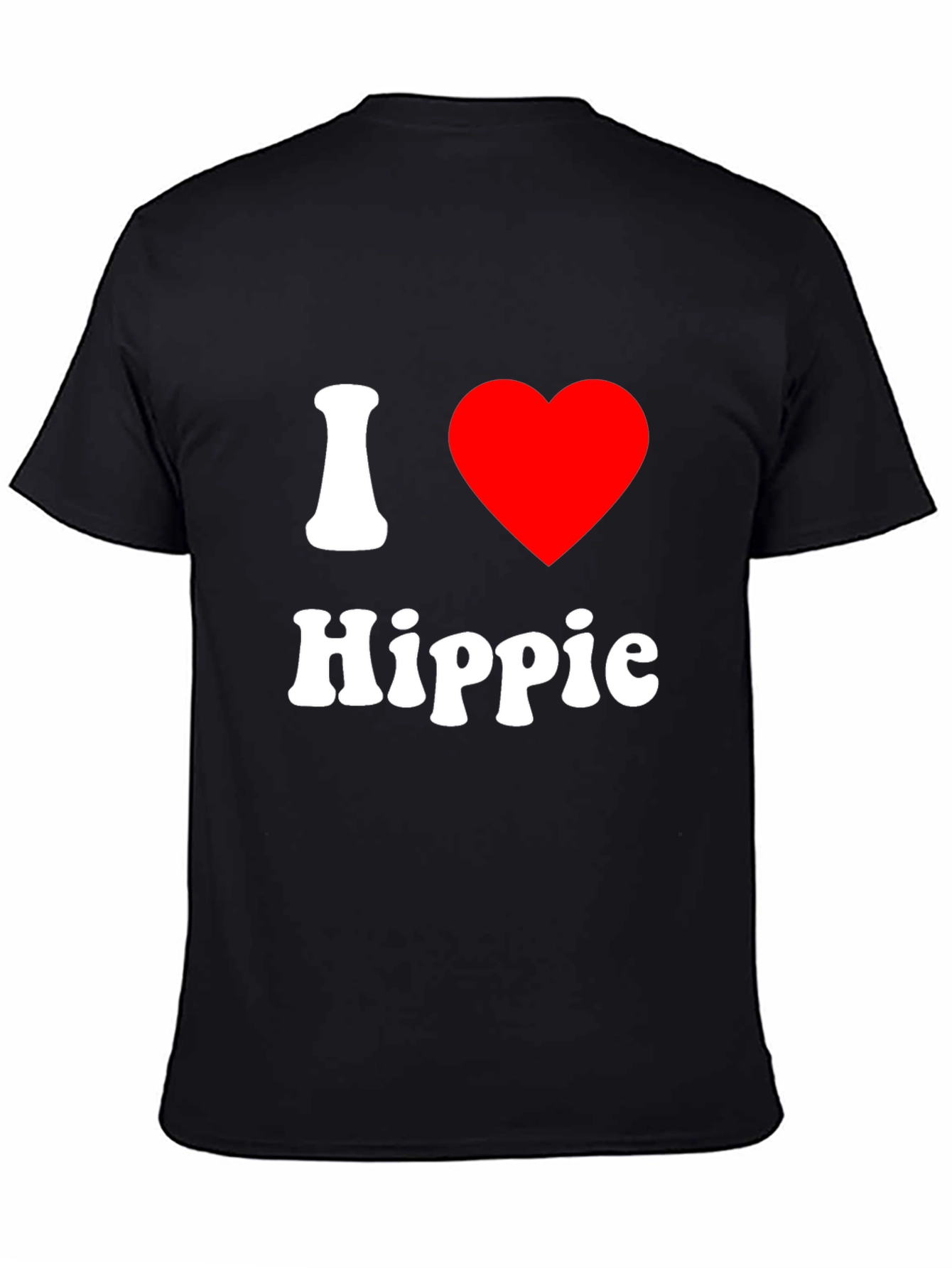 Black I Love Hippie Graphic T-Shirt view 4