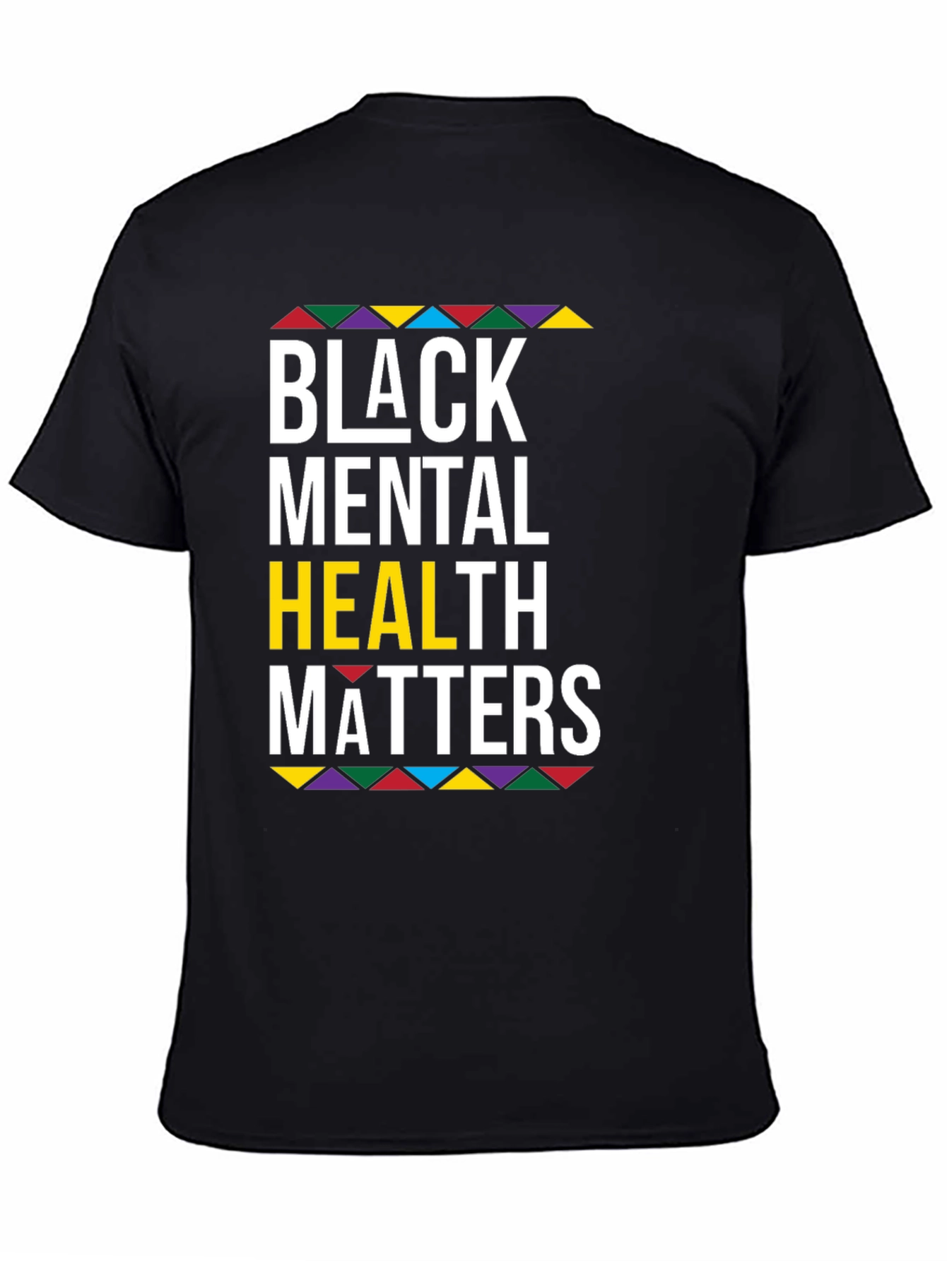 Black Black Mental Health Matters Graphic T-Shirt view 4
