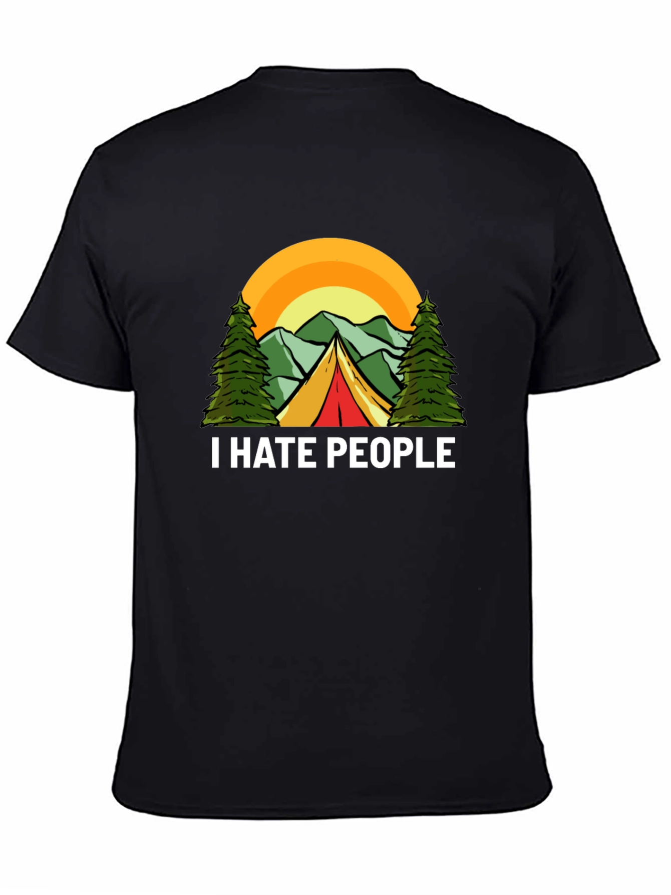 Black I Hate People Camping Graphic T-Shirt view 4