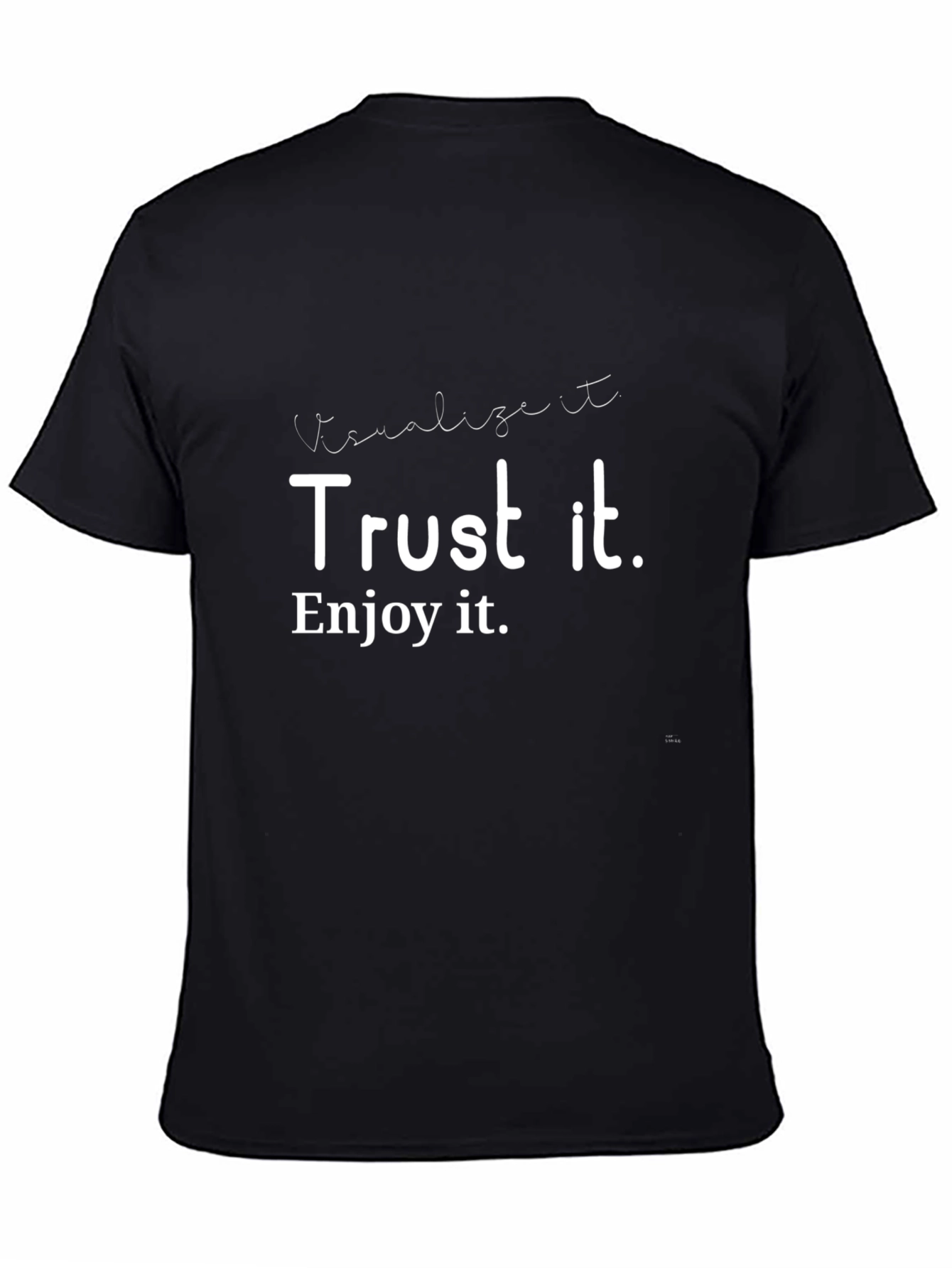 Black Visualize Trust Enjoy Graphic Tee view 4