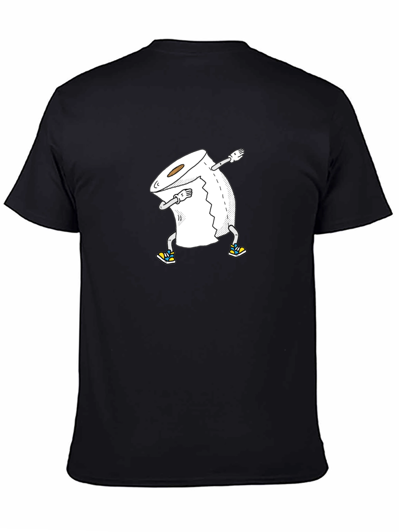 Black Dabbing Toilet Paper Roll Graphic Tee - Black T-Shirt view 4