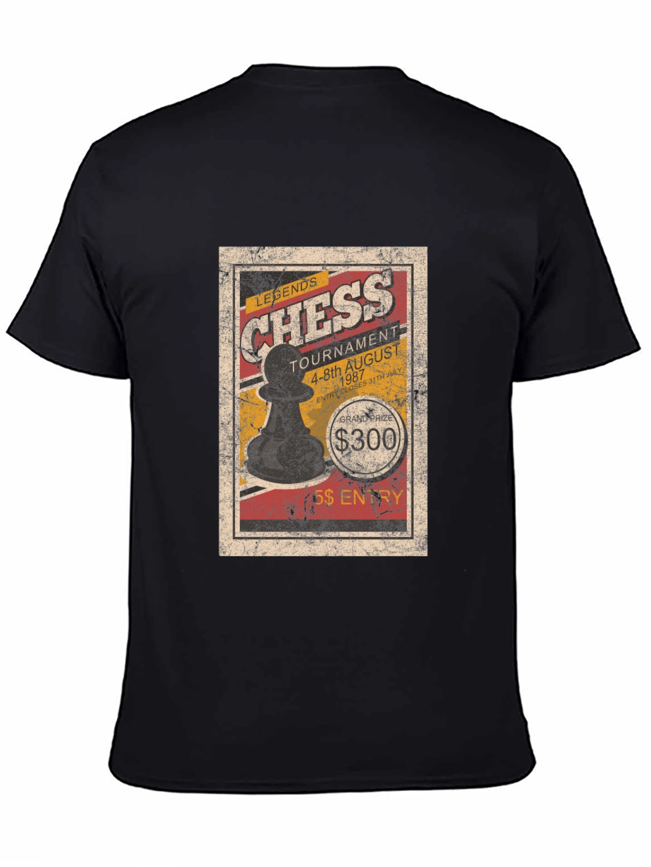 Black Chess Legends Tournament T-Shirt - Vintage Style view 4