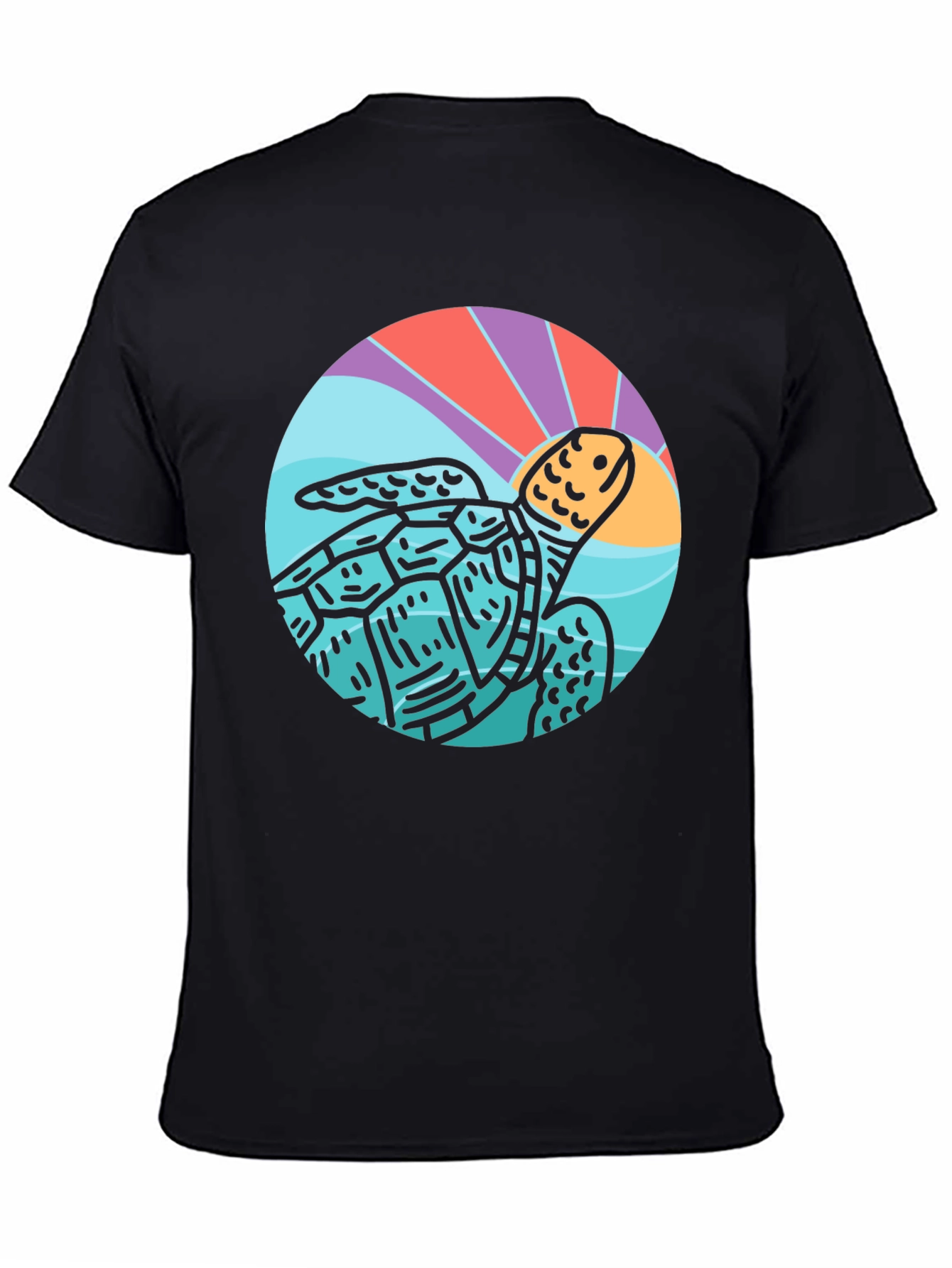 Black Turtle Graphic Black T-Shirt view 4