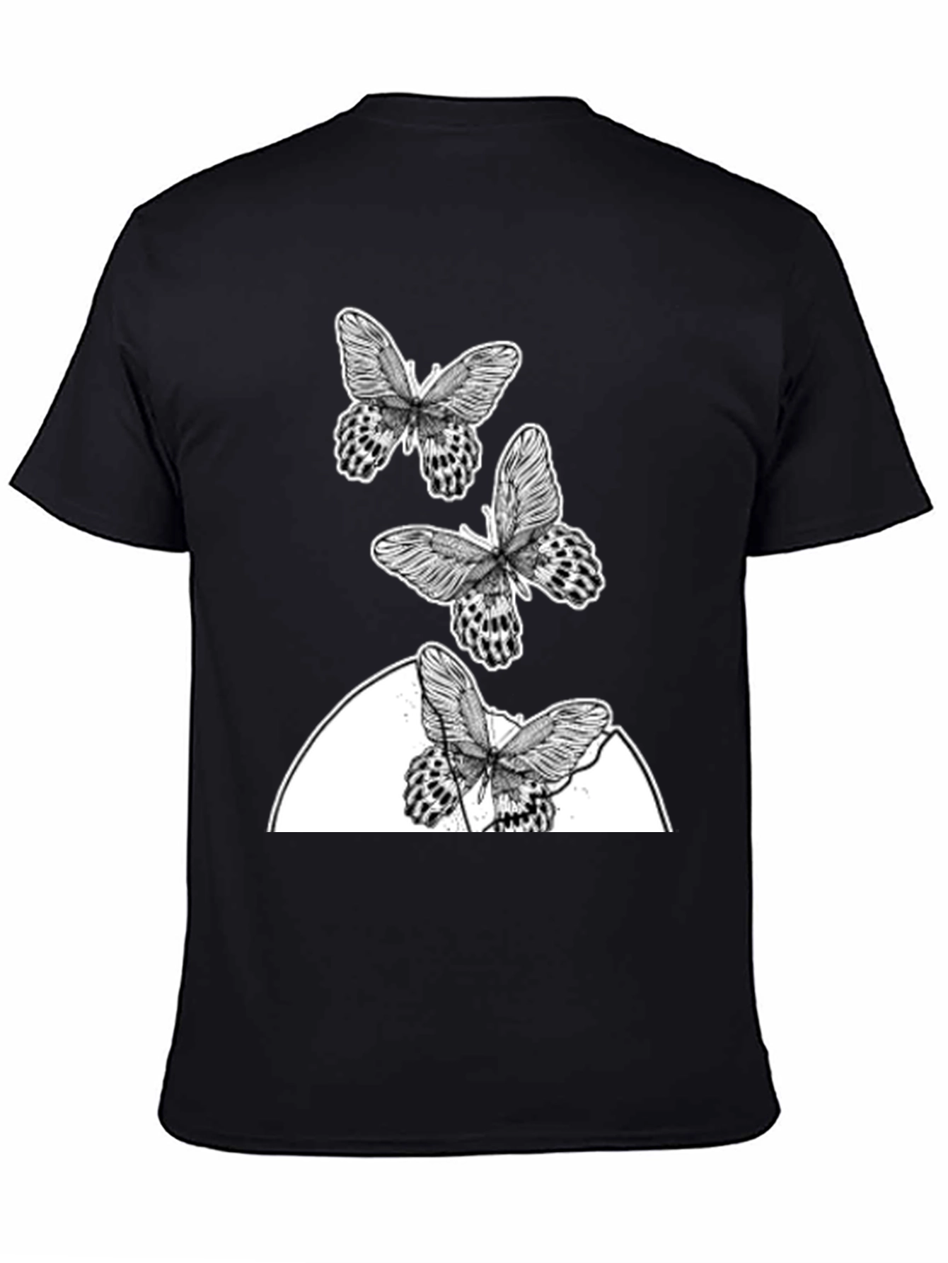 Black Butterfly Graphic T-Shirt - Trendy Casual Wear view 4