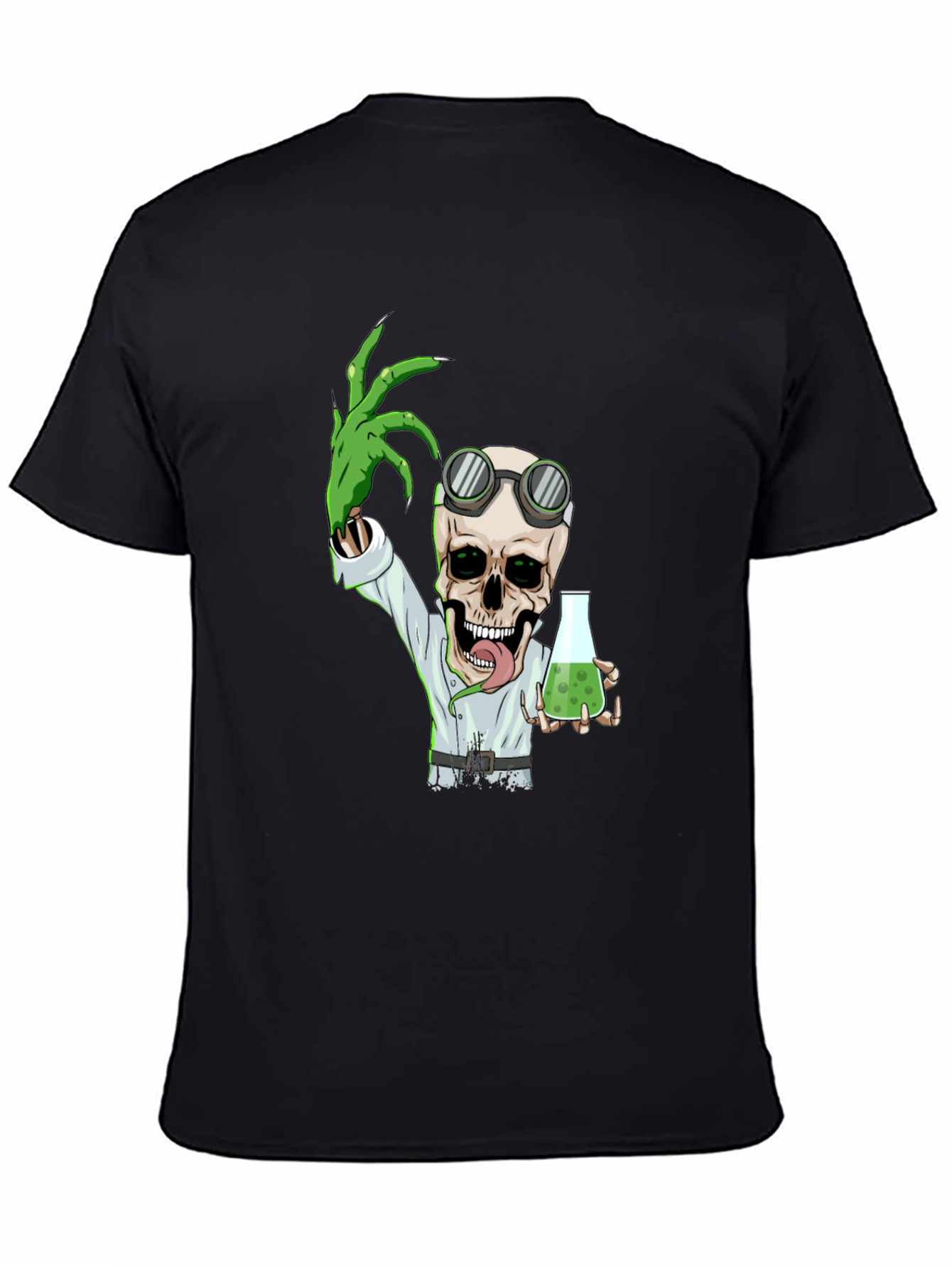 Black Mad Scientist Skeleton T-Shirt view 4