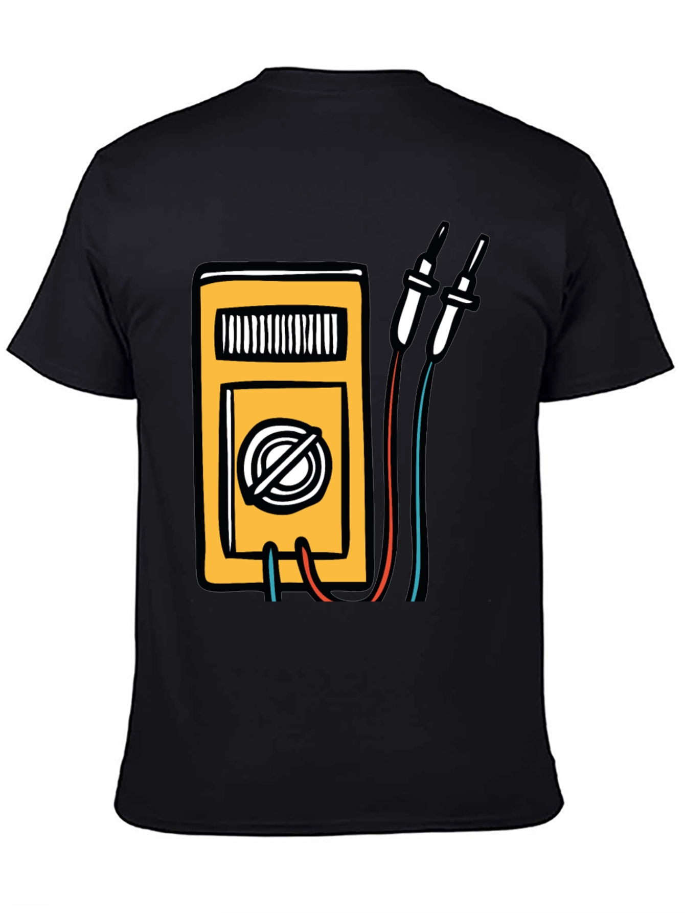 Black Electrician Multimeter Graphic Black T-Shirt view 4