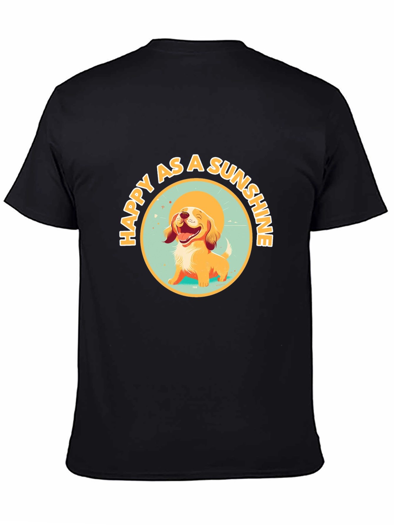 Black Happy as a Sunshine Dog Graphic Tee view 4