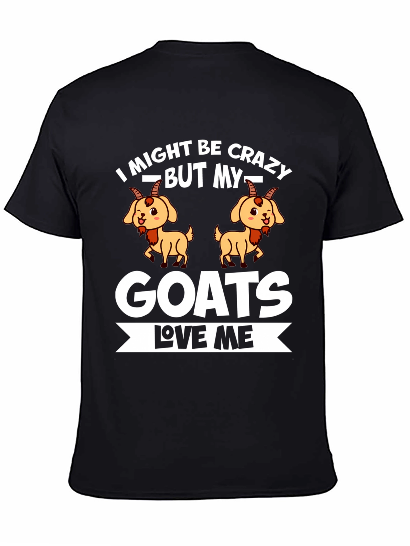 Black Crazy Goat Lover Graphic Tee - Soft Cotton view 4