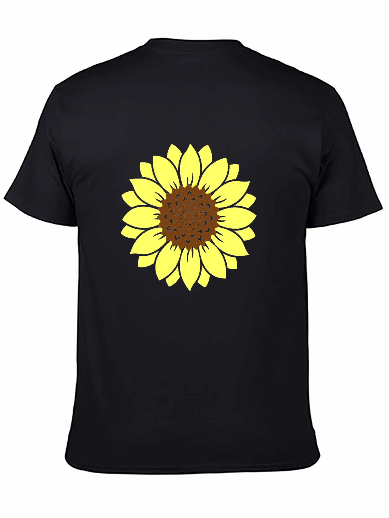 Black Sunflower Graphic Tee - Stylish Black Cotton T-Shirt view 4