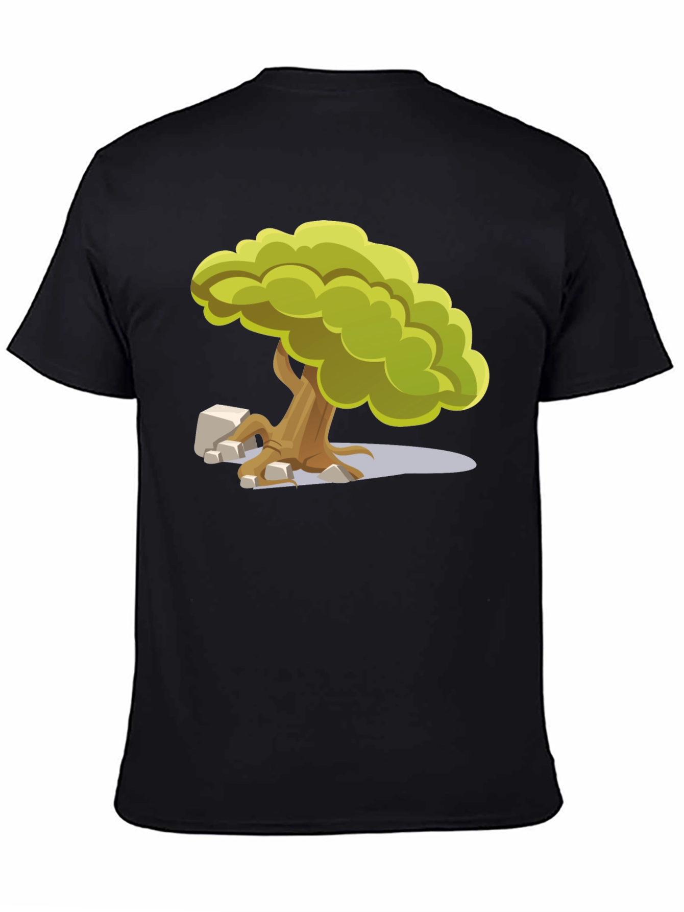 Black Cartoon Tree Graphic Tee - Unique Nature Design view 4