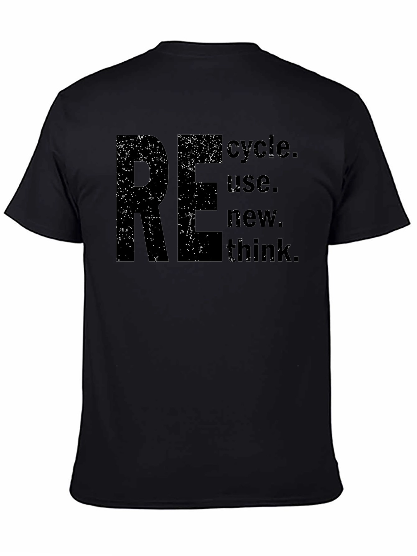 Black Eco-Friendly RE Think T-Shirt view 4
