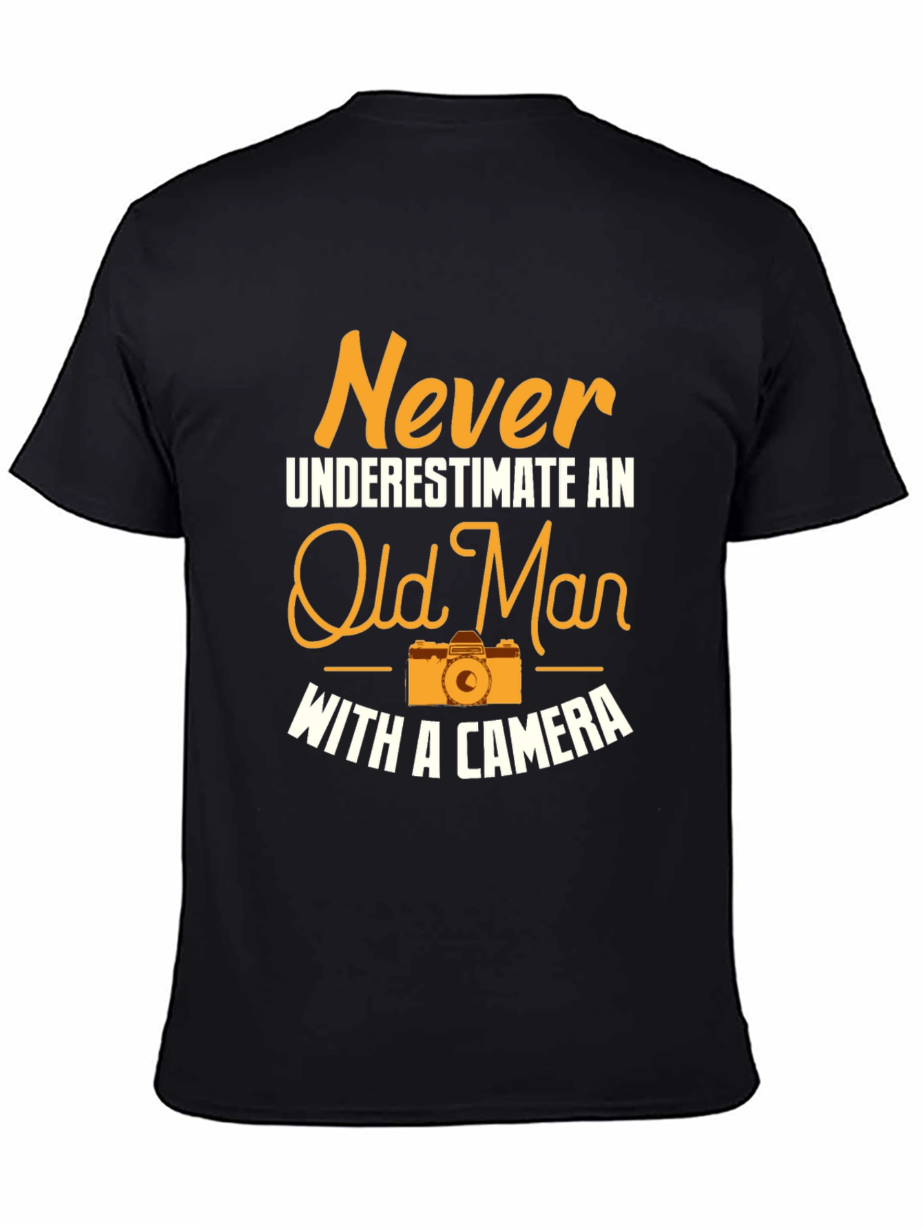 Black Never Underestimate Old Man T-Shirt view 4