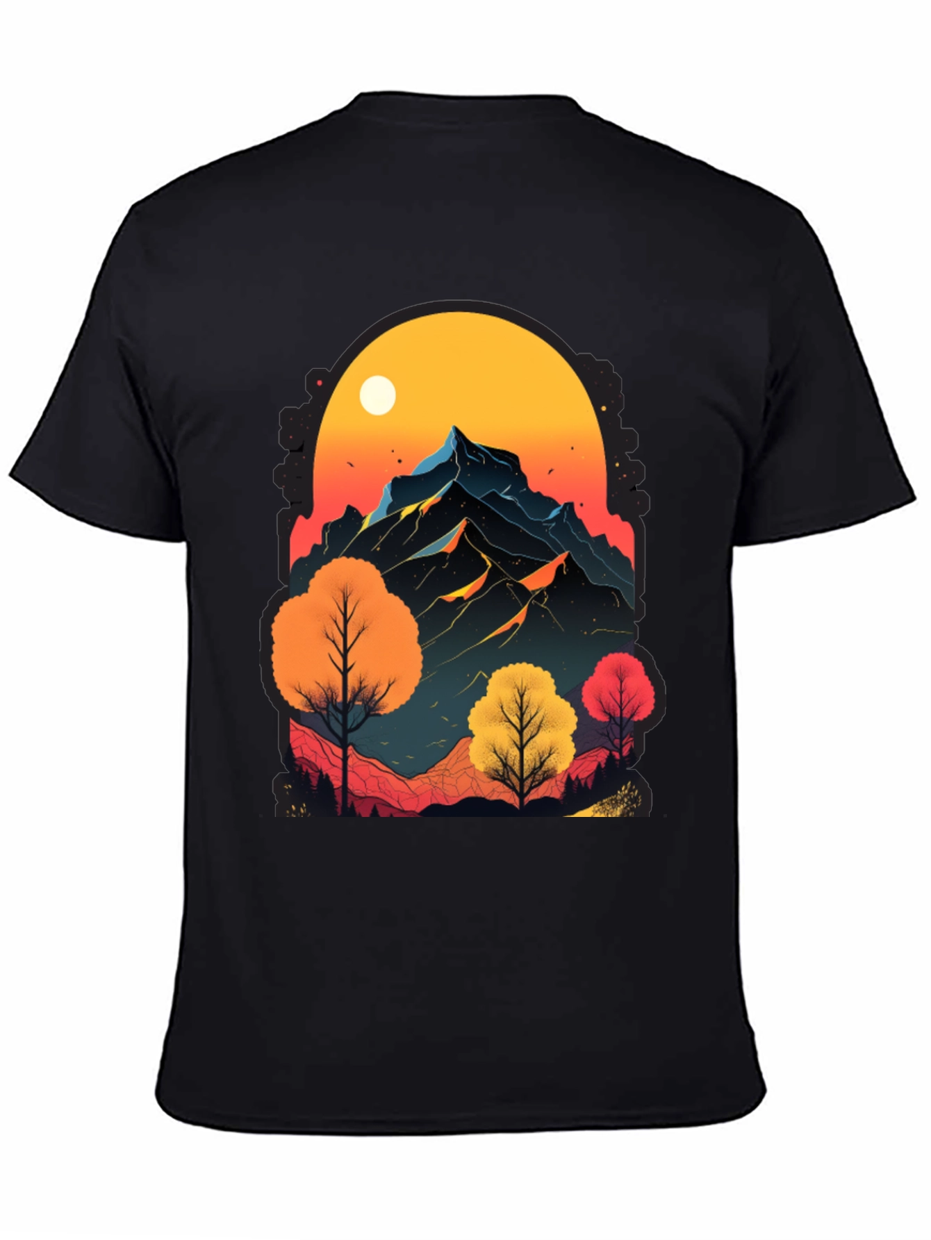 Black Mountain Sunset Graphic Tee - Nature Inspired Design view 4