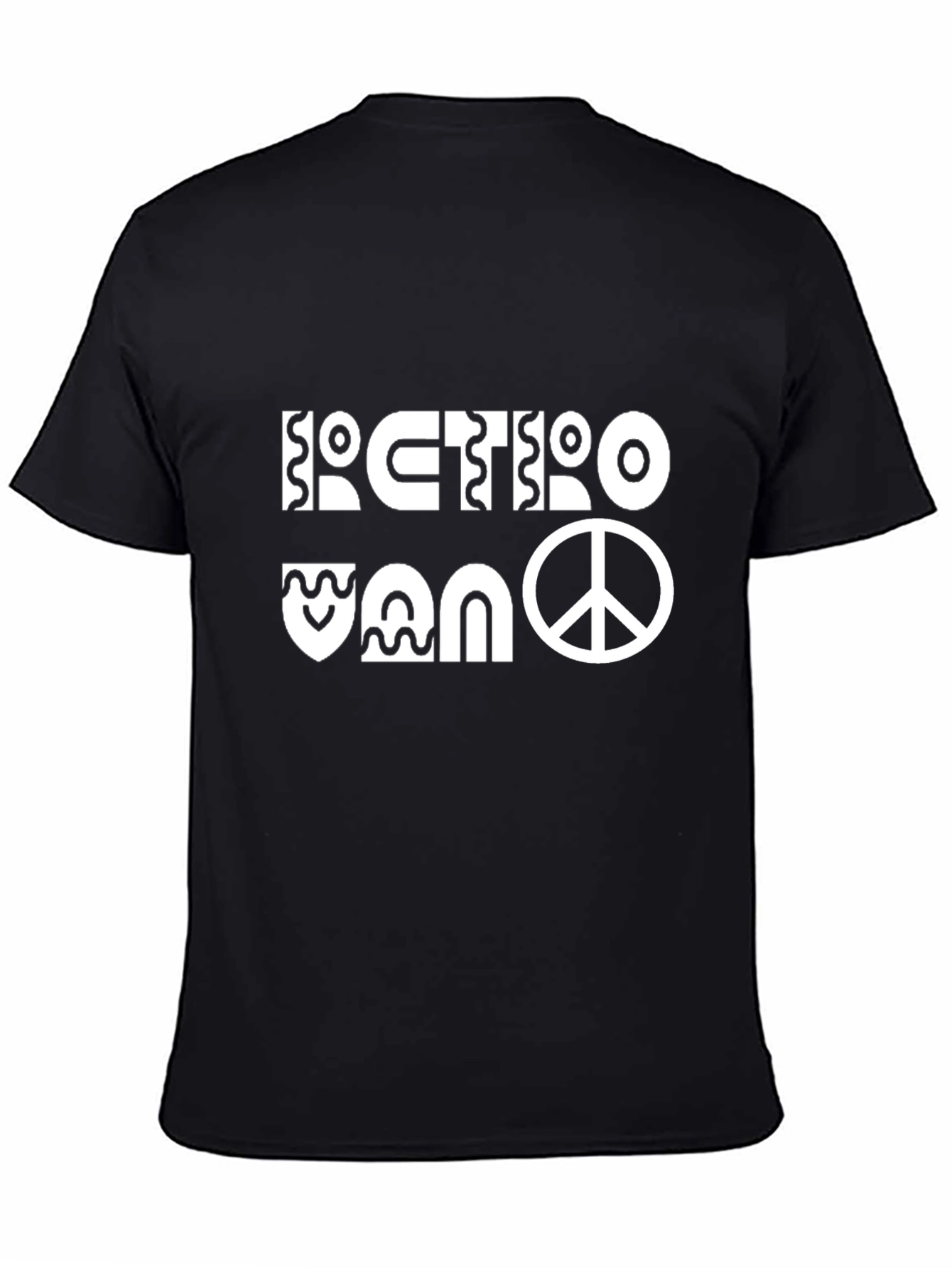 Black Retro Van Peace Sign Graphic Tee view 4