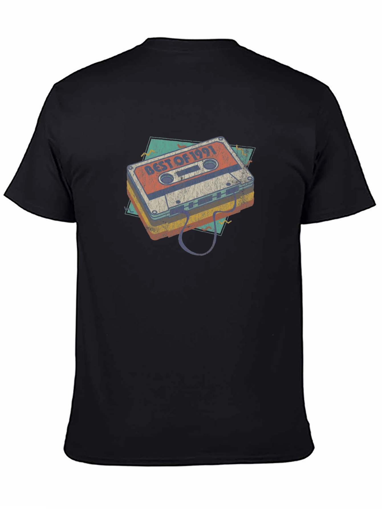 Black Retro Cassette Tape Best of 1991 Graphic Tee view 4