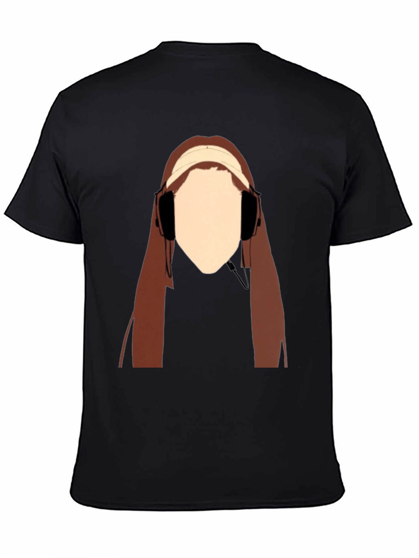 Black Headphones Girl Graphic Tee - Cool Casual Style view 4