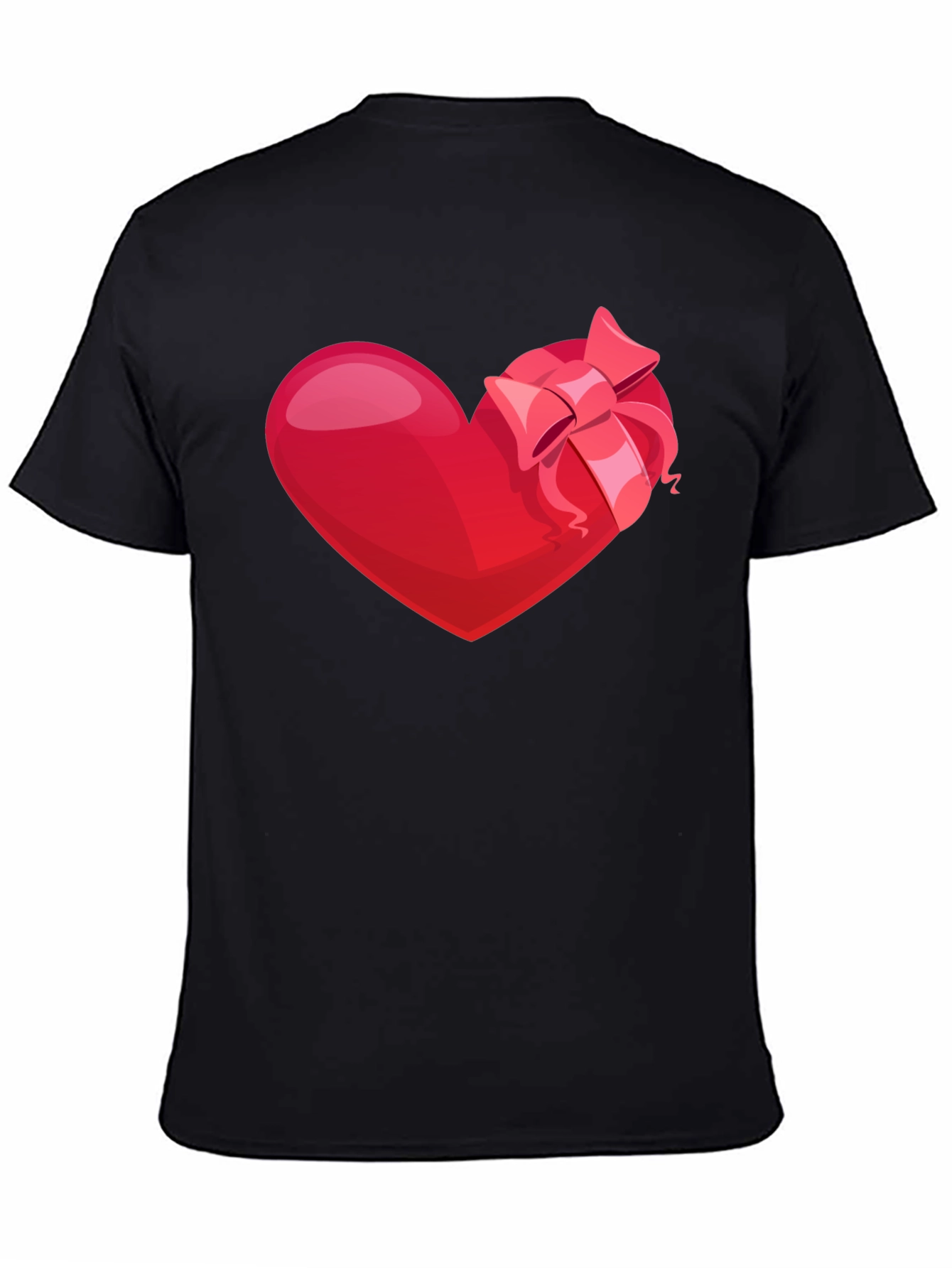 Black Heart with Bow Graphic Tee - Valentine's Day Edition view 4