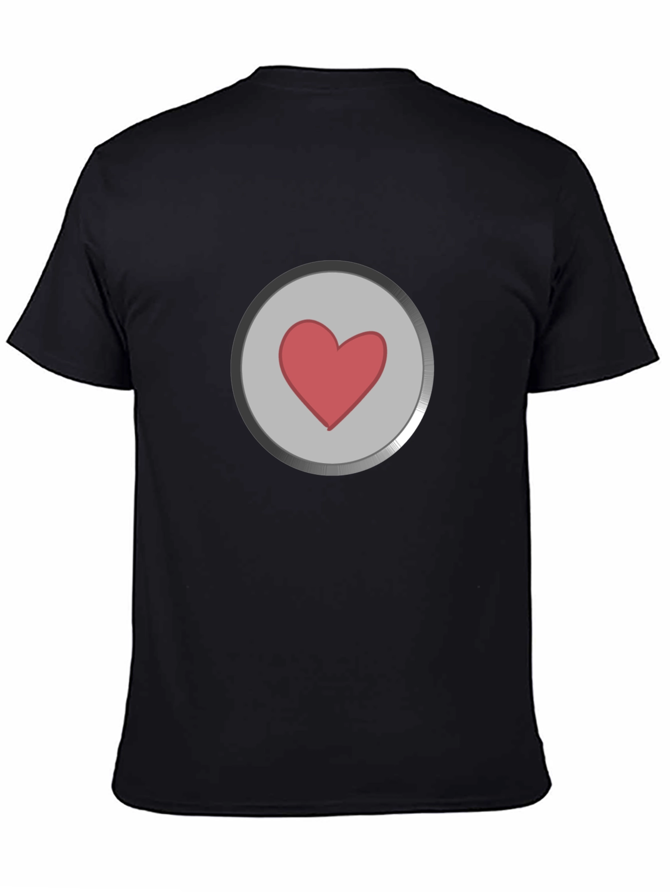 Black Heart Button Graphic T-Shirt - Black view 4