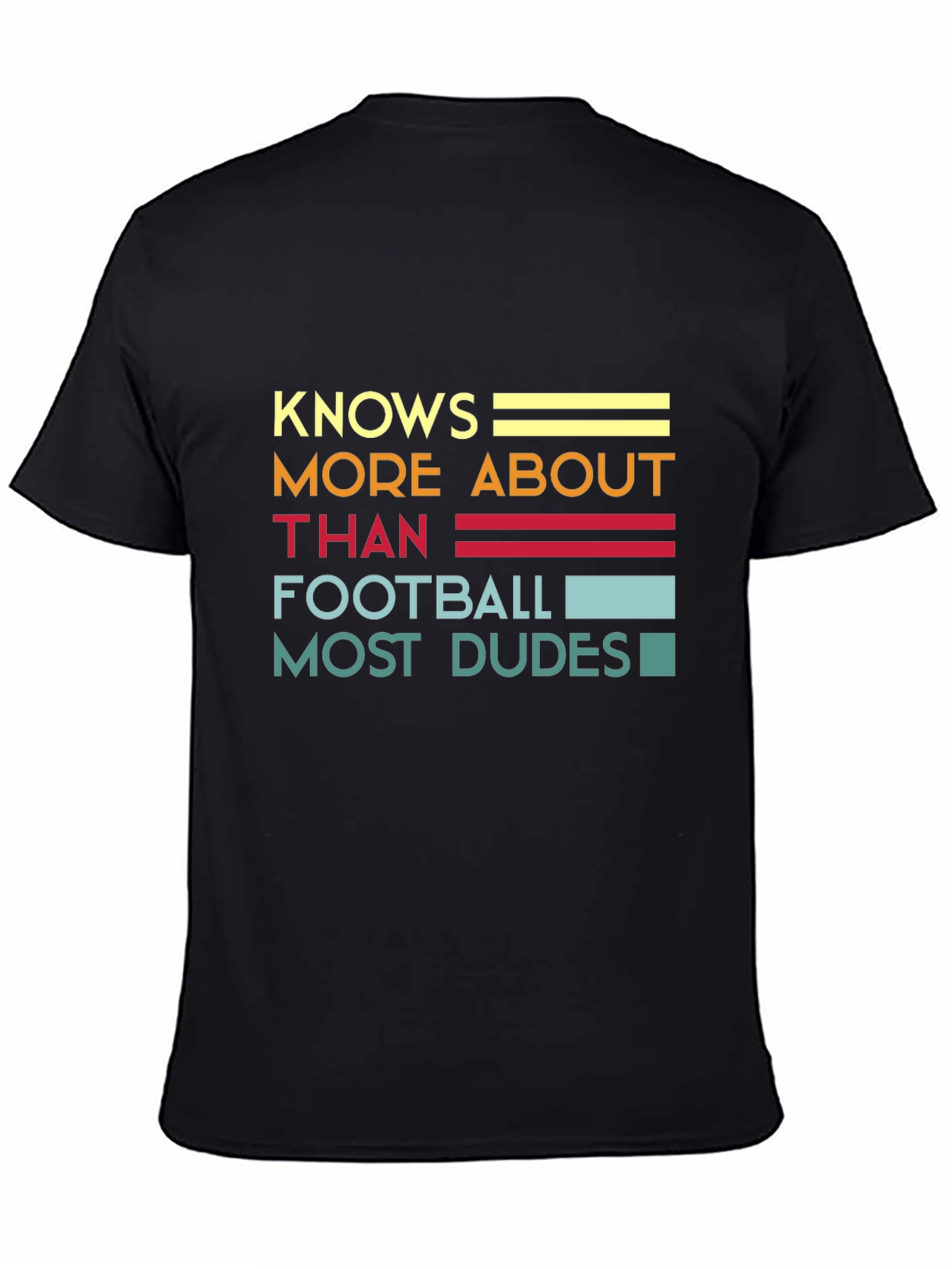 Black Knows More About Than Football Graphic T-Shirt view 4