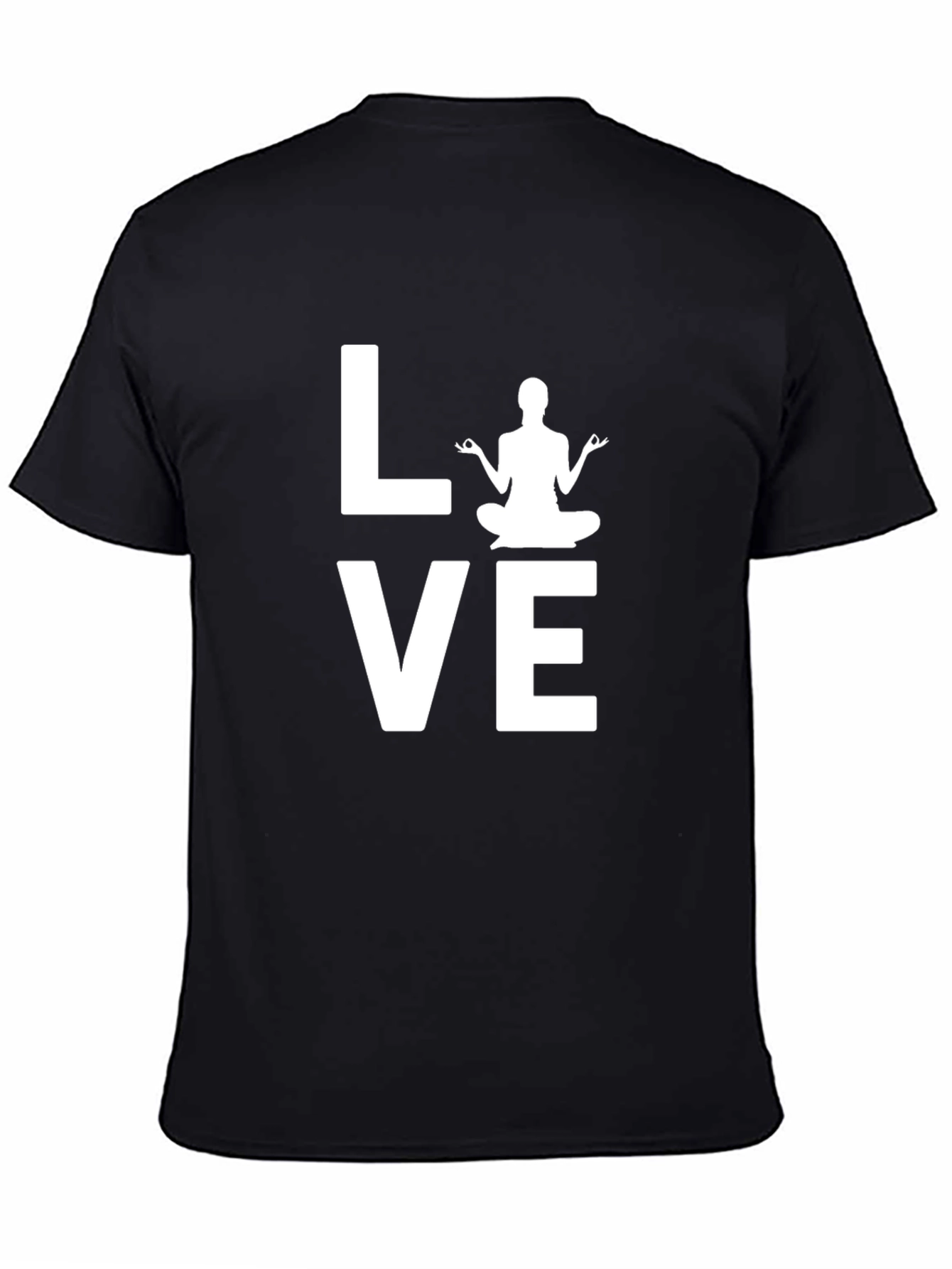 Black Yoga Love Graphic Tee - Soft Cotton Blend view 4