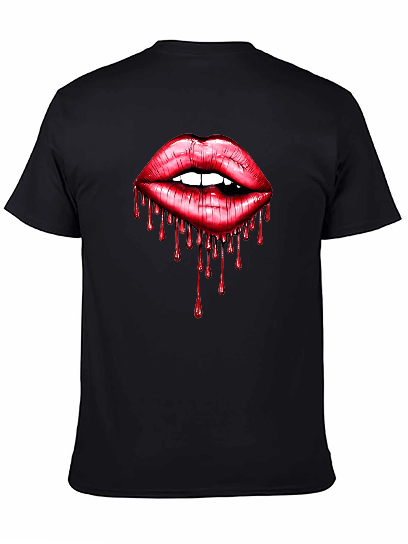 Black Bloody Lips Graphic Tee - Unisex view 4