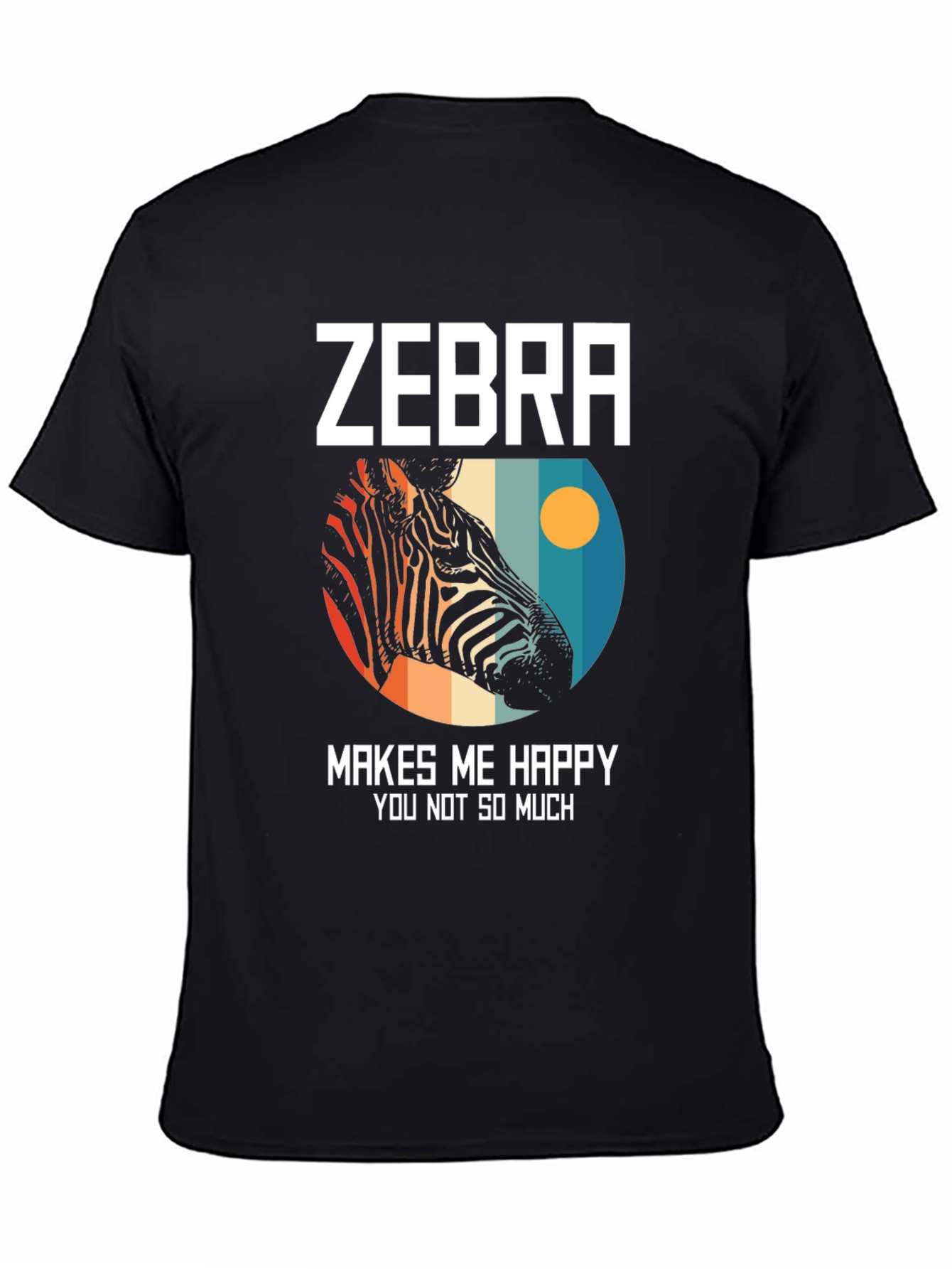 Black Zebra Makes Me Happy Graphic Tee view 4
