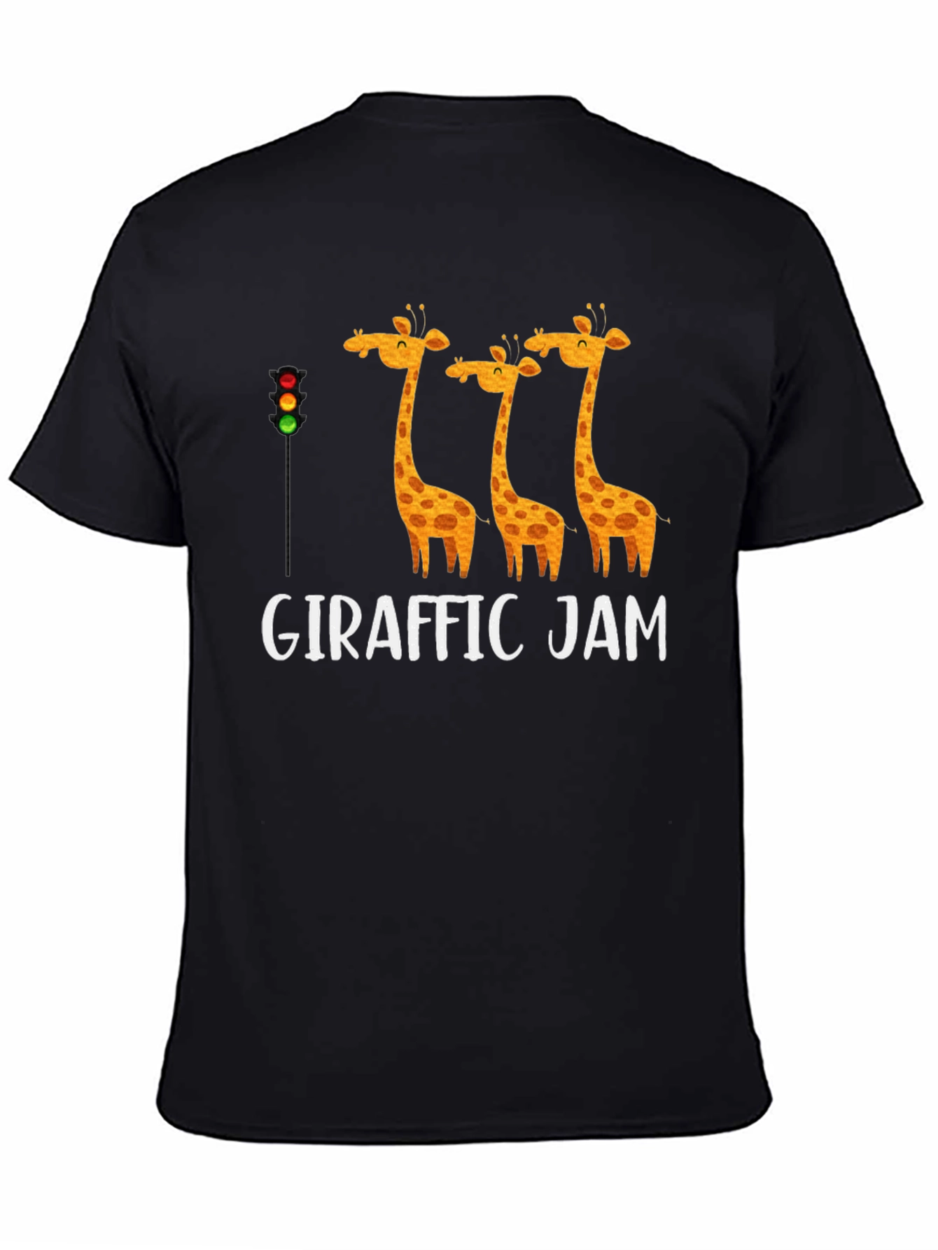 Black Giraffe Traffic Jam T-Shirt Funny Animal Tee view 4