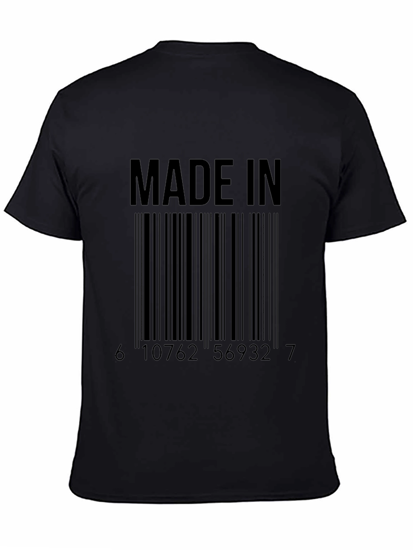 Black Made In Barcode Graphic Tee view 4