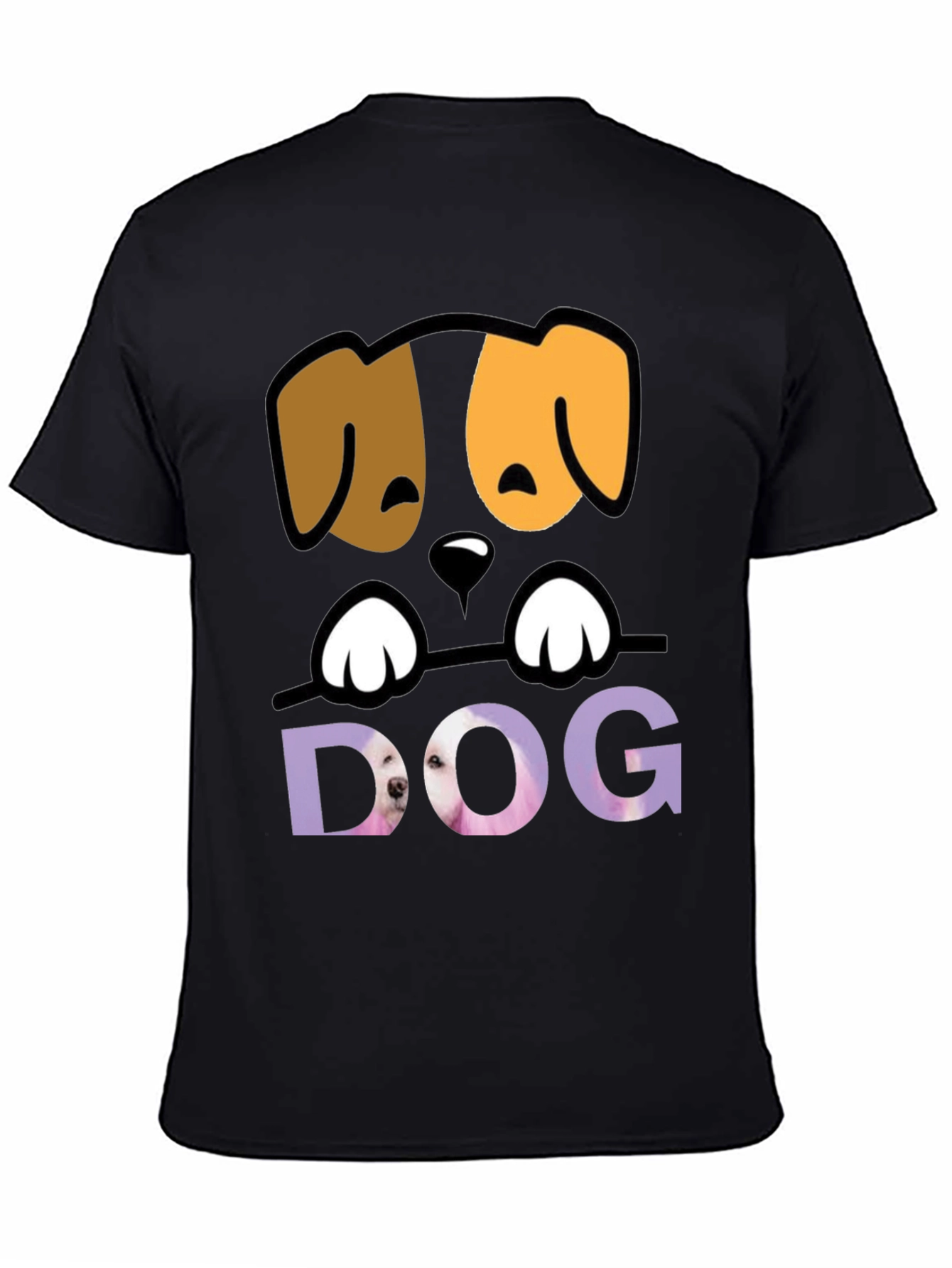 Black Cute Dog Graphic Tee - Men's Black T-Shirt view 4
